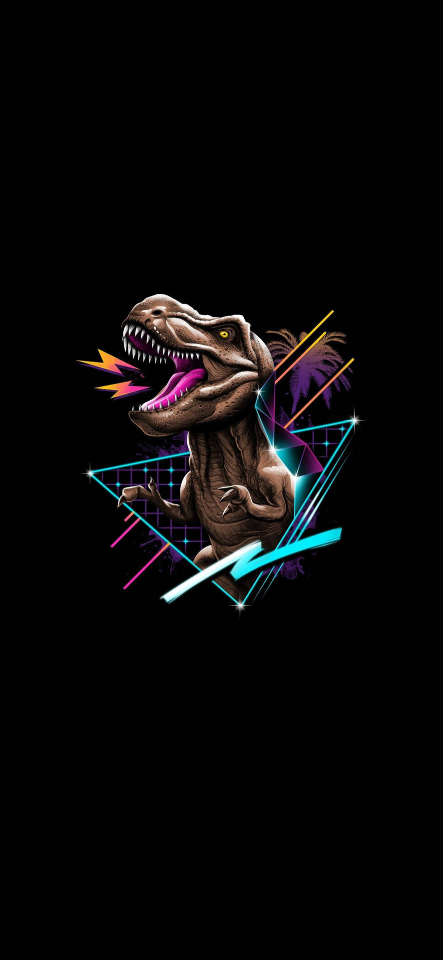 Niedlicherdinosaurier Iphone Coole T-rex Kunst Wallpaper