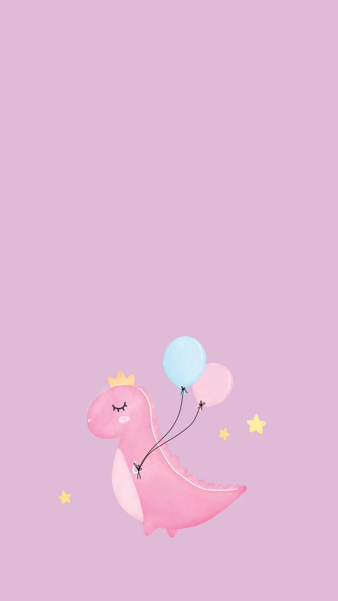 Pink And Cute Dinosaur Iphone Background