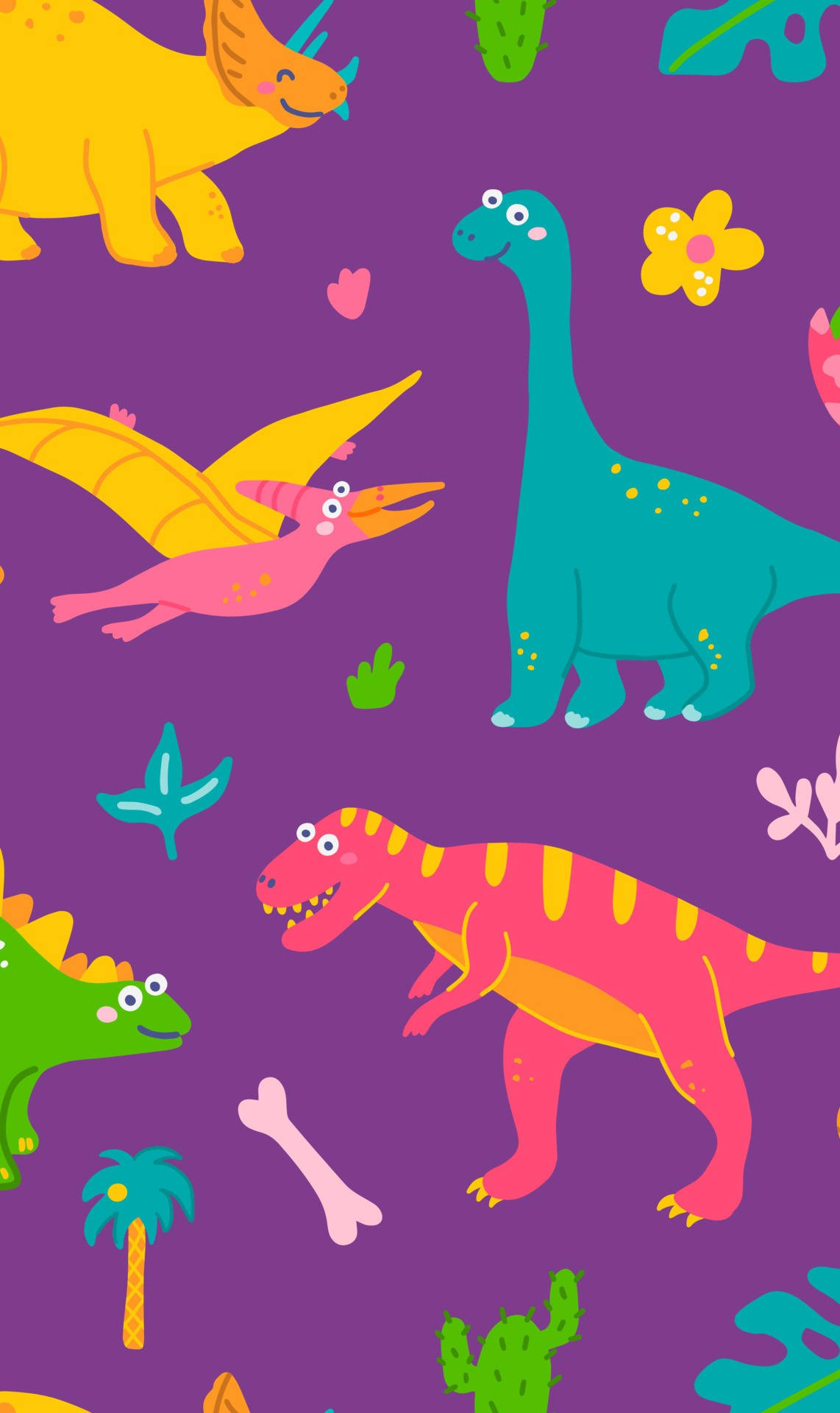 En sød dinosaur, der gør sit bedste for at forblive forbundet Wallpaper