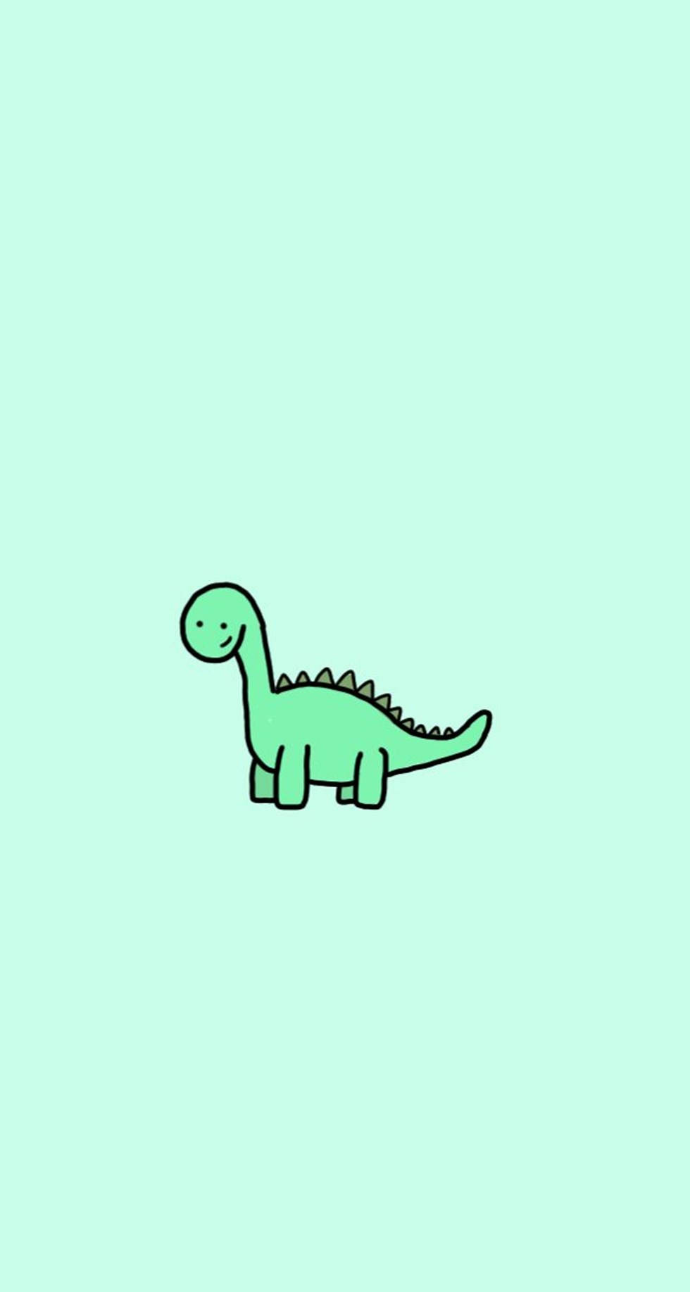 A Green Dinosaur On A Green Background Wallpaper