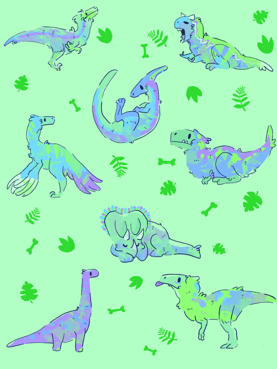 En dinosaur-tema iPhone for at gøre enhedens personlighed skille sig ud. Wallpaper