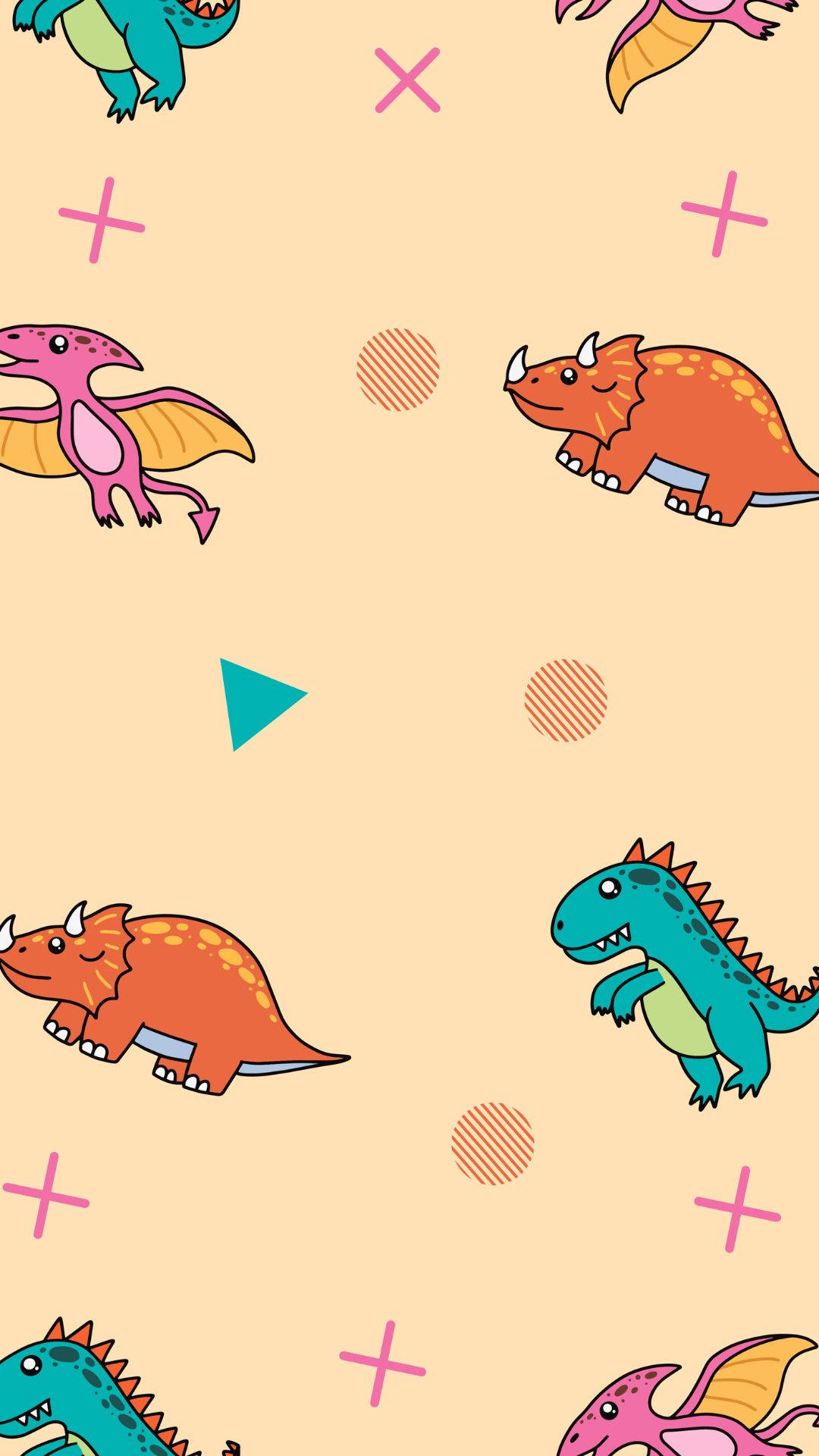 Cute Dinosaur Iphone Colorful Art Background