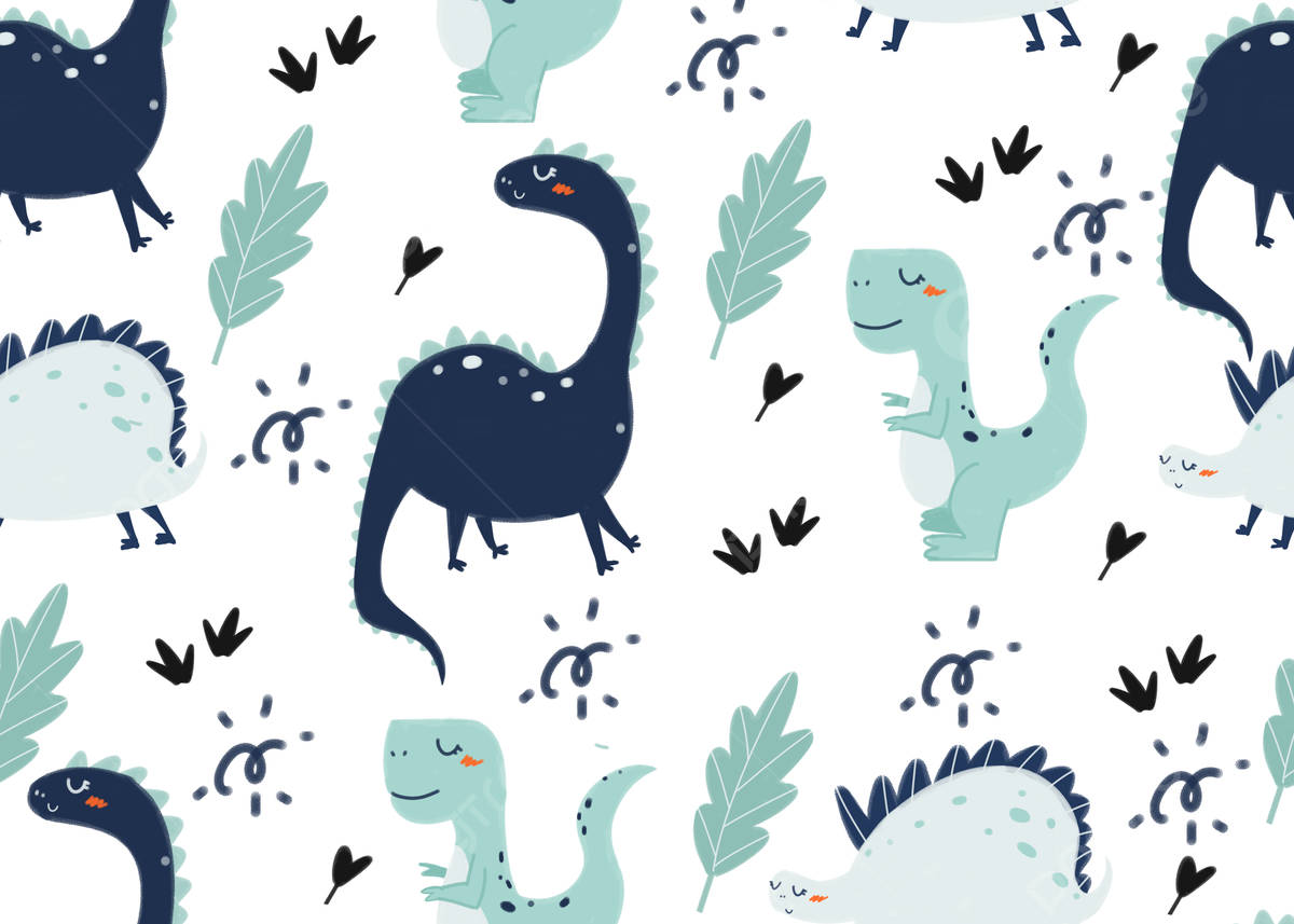 Erhellensie Ihren Tag Mit Diesem Lustigen Niedlichen Dinosauriermuster! Wallpaper
