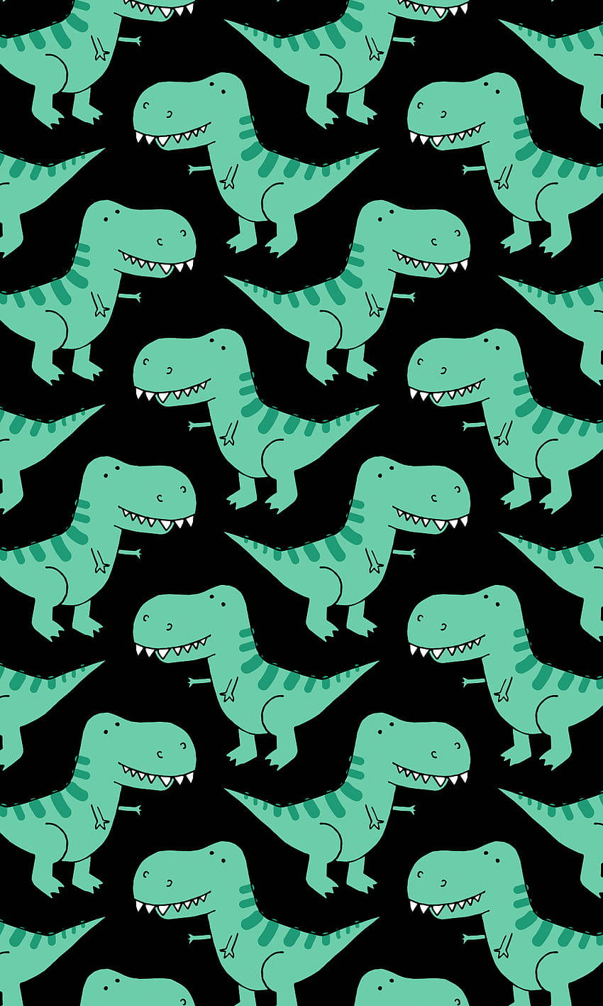 Fondode Pantalla Con Un Patrón De Dinosaurios Adorables. Fondo de pantalla