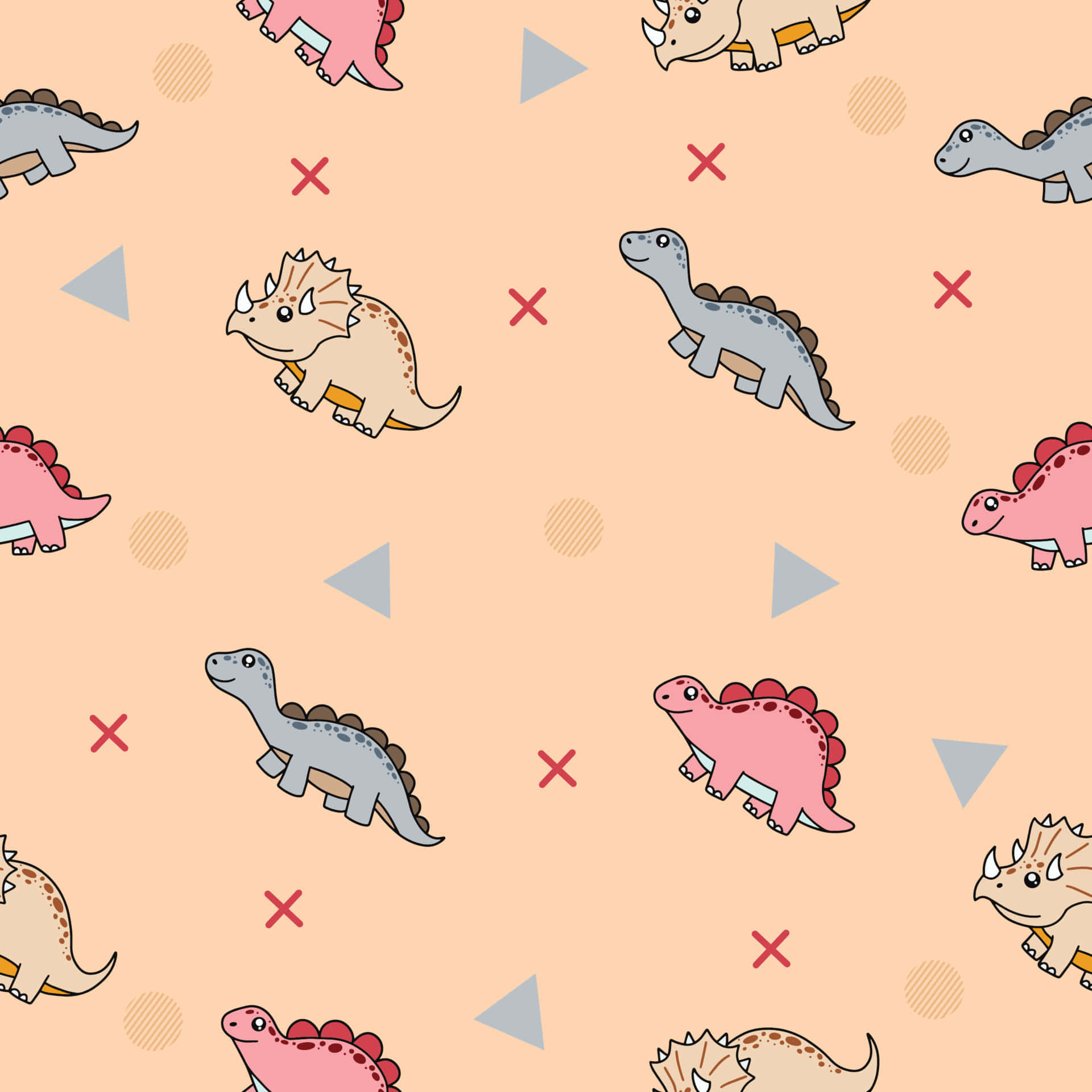 Cute Dinosaur Pattern Background Wallpaper