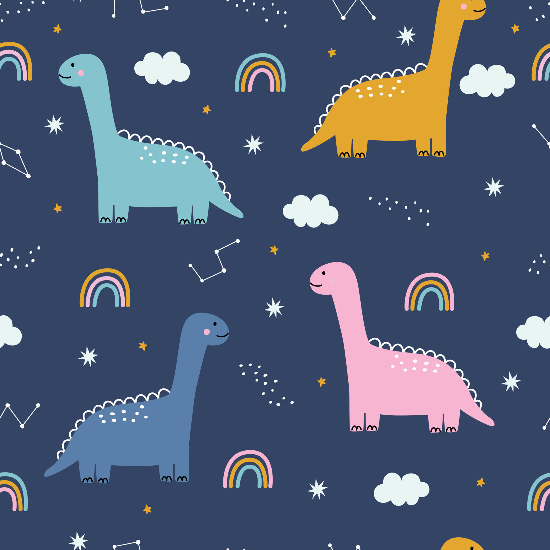 Show your cuteness with this pattern featuring an adorable dinosaur. Wallpaper
