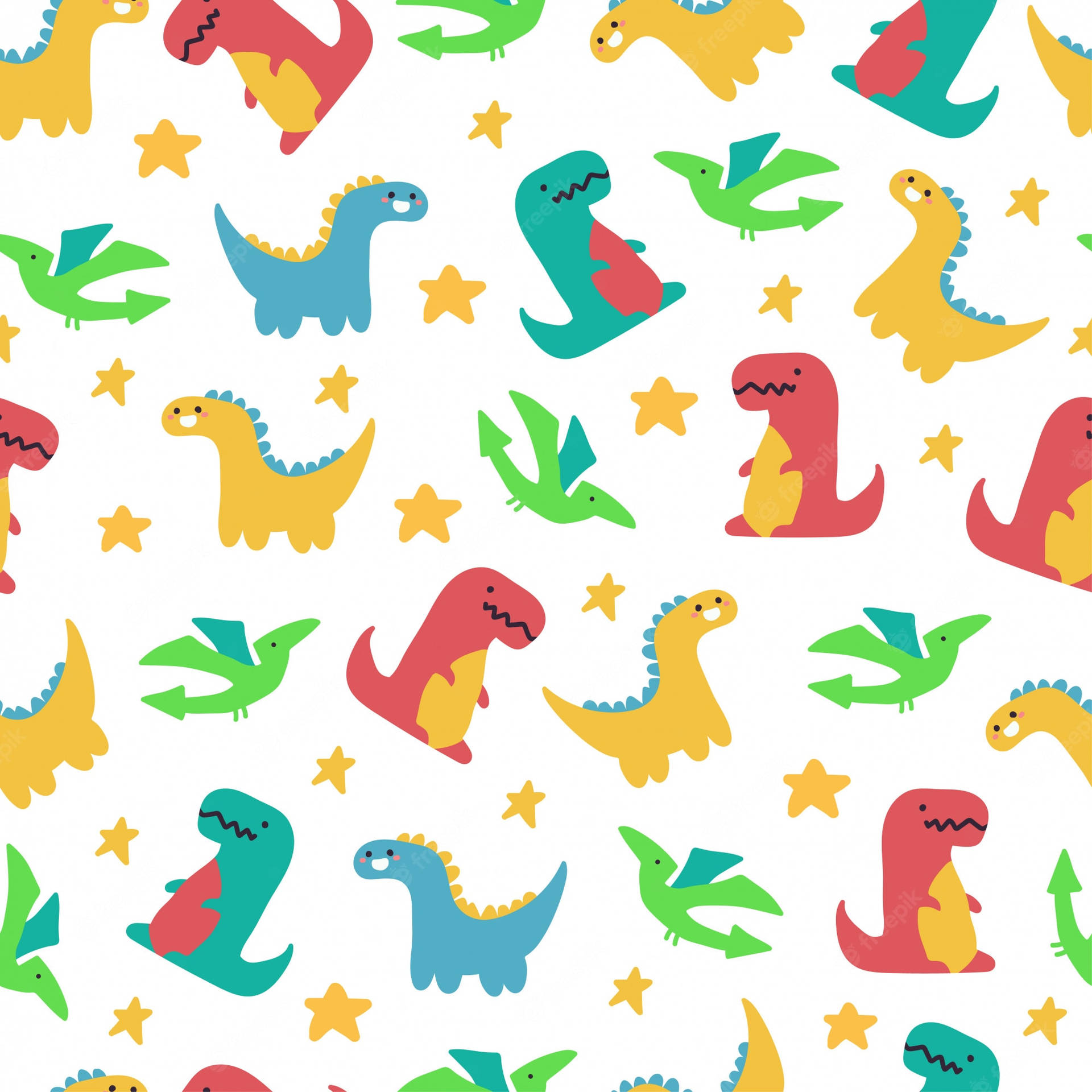 Einheller Und Entzückender Blick Auf Einen Cartoon-dinosaurier Wallpaper