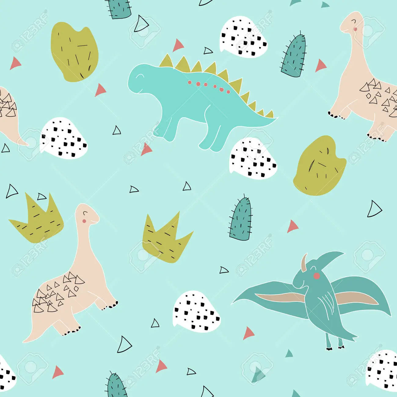 “Be the Dinosaur with Adorable Patterns” Wallpaper