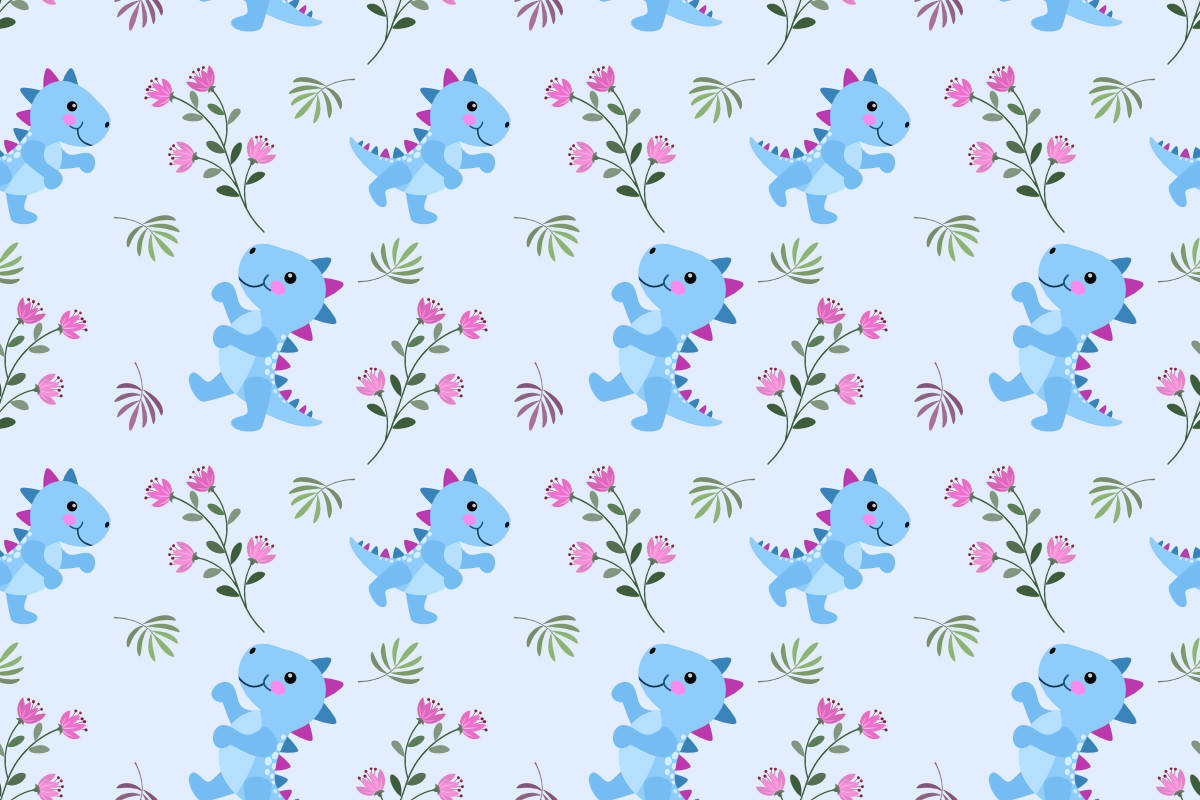 This adorable dinosaur pattern is so sweet and fun! Wallpaper