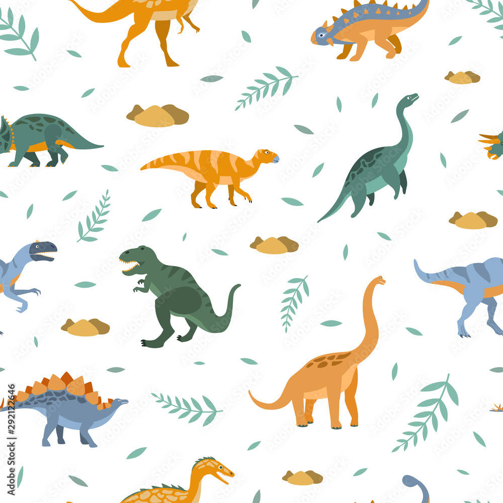 Soft and Playful Dinosaur Pattern Wallpaper Wallpaper