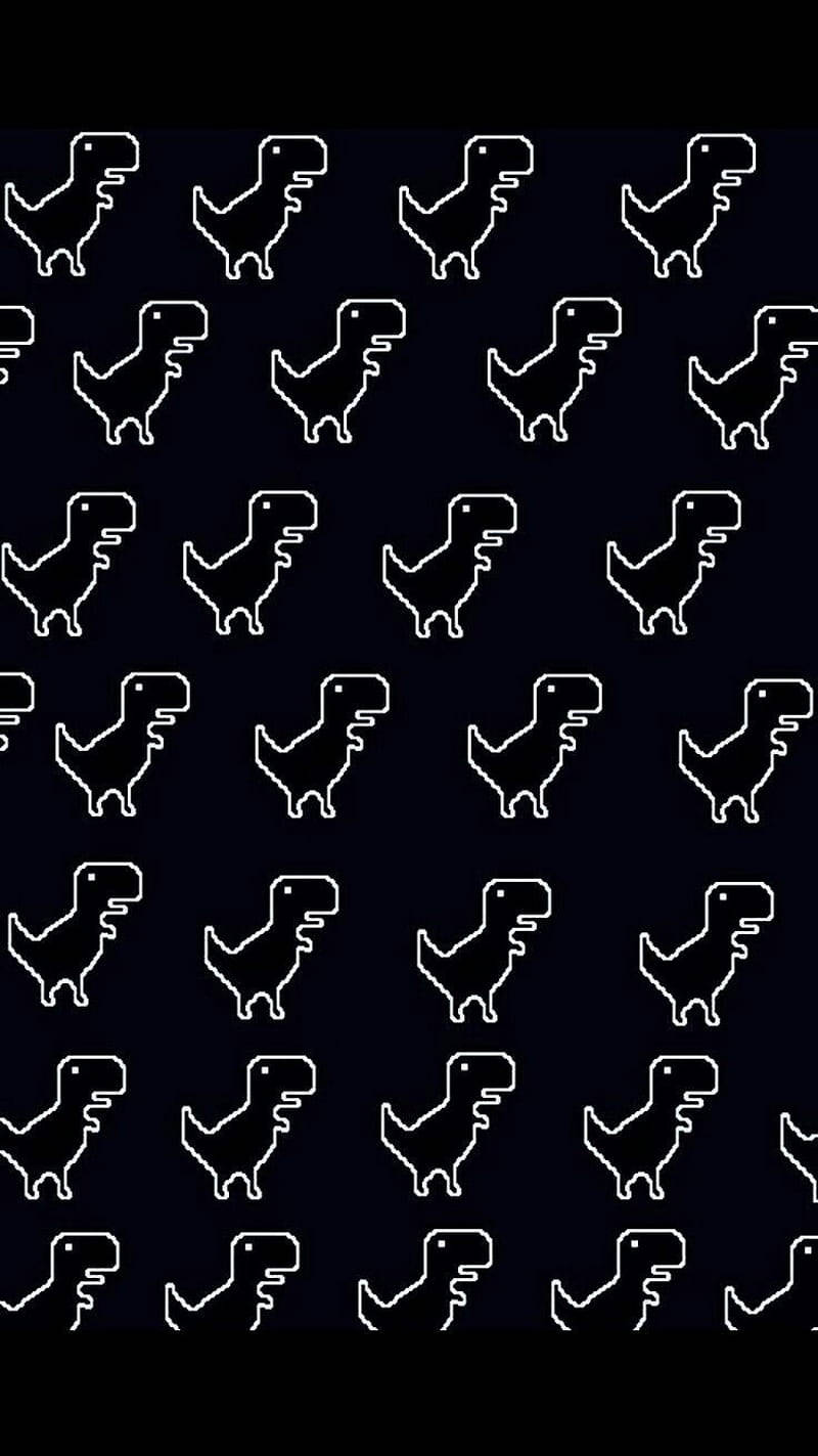 Et sødt dinosaur mønster på en hvid baggrund Wallpaper
