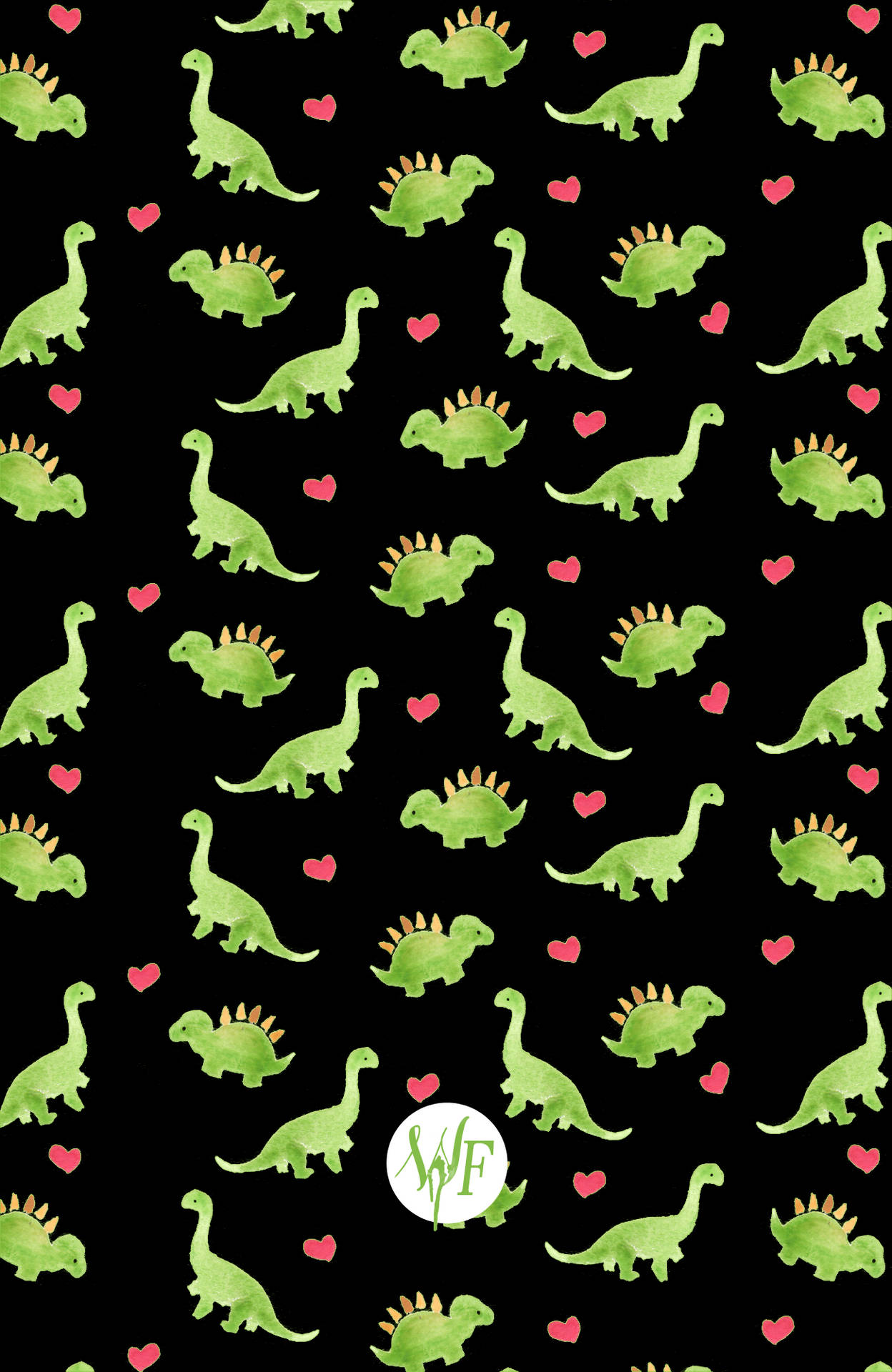 A Plush and Sweet Cute Dinosaur Pattern Wallpaper