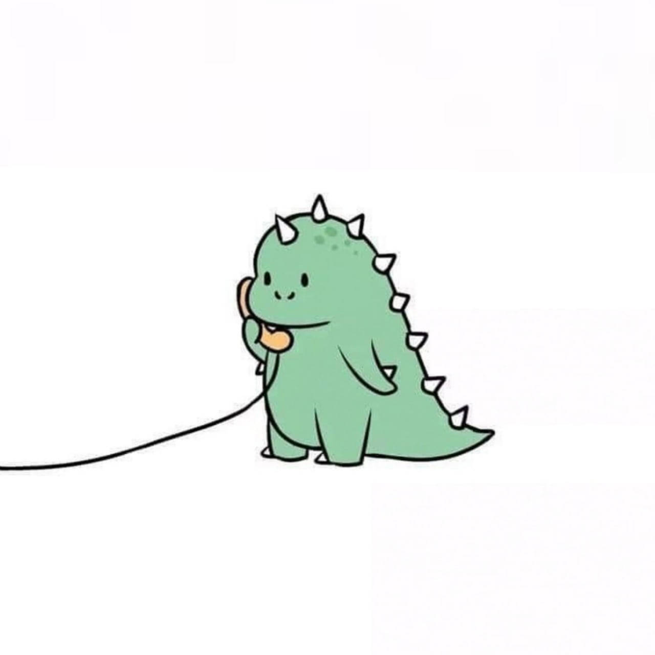 Cute Dinosaur Phone Call Wallpaper