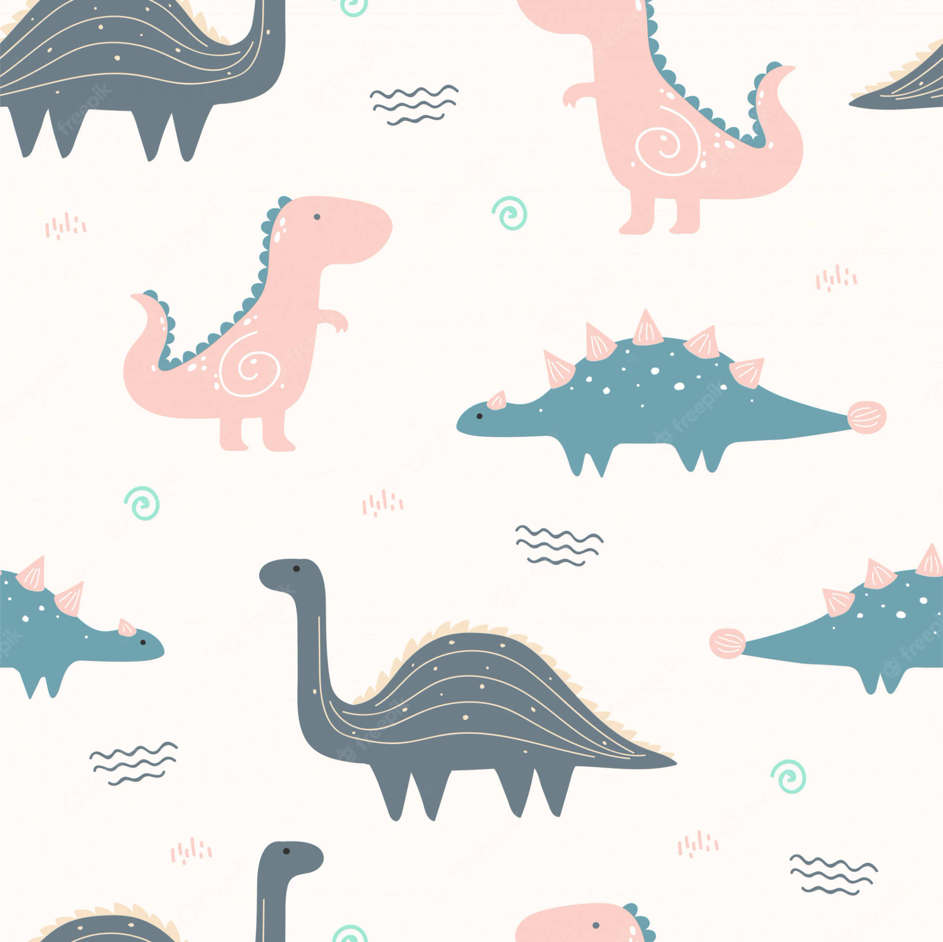 Cute Dinosaur Phone Pastel Drawings Wallpaper