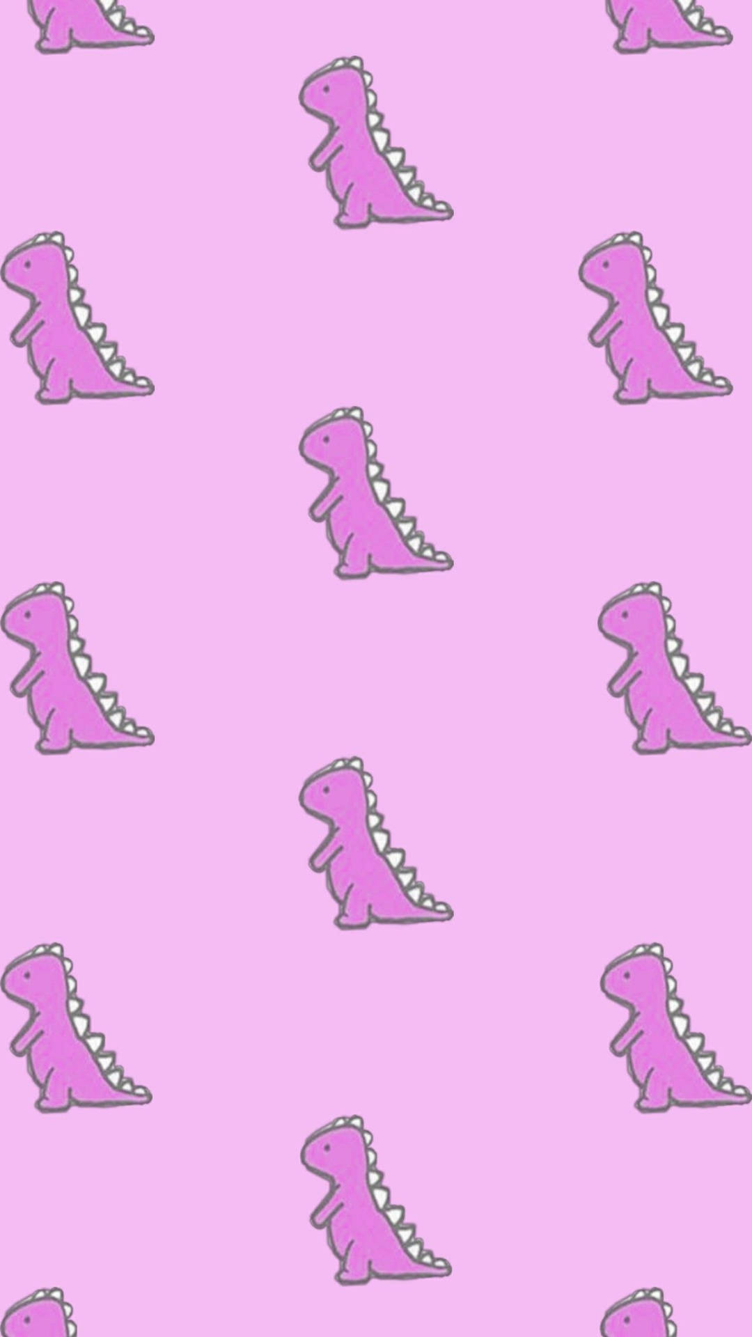 Cute Dinosaur Phone Violet Crayon-texture Pattern Wallpaper