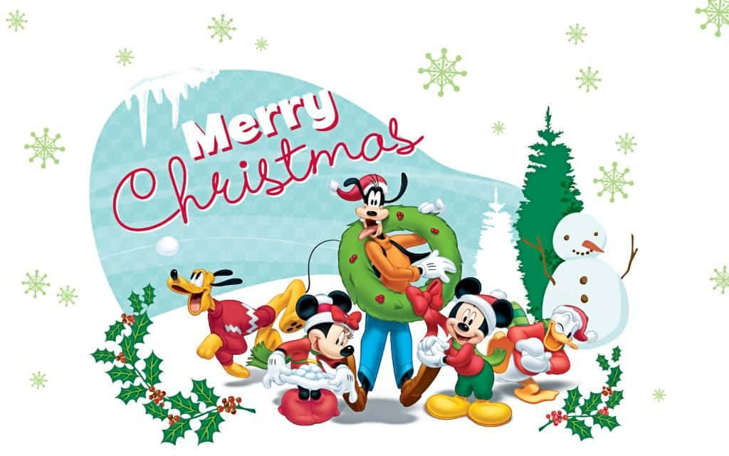 Cute Disney Christmas Greeting Wallpaper