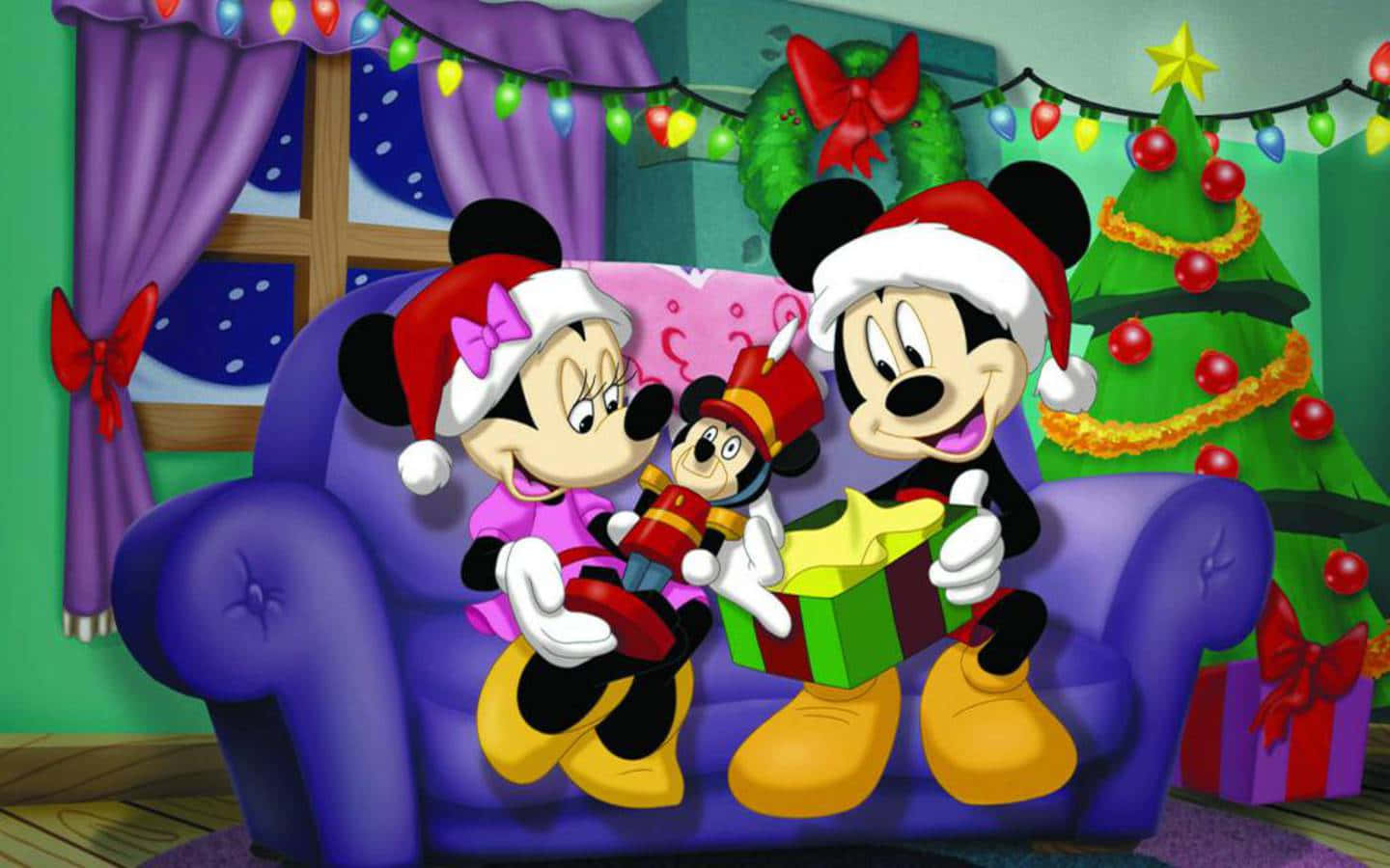 Cute Disney Christmas Minnie Mouse Toy Wallpaper