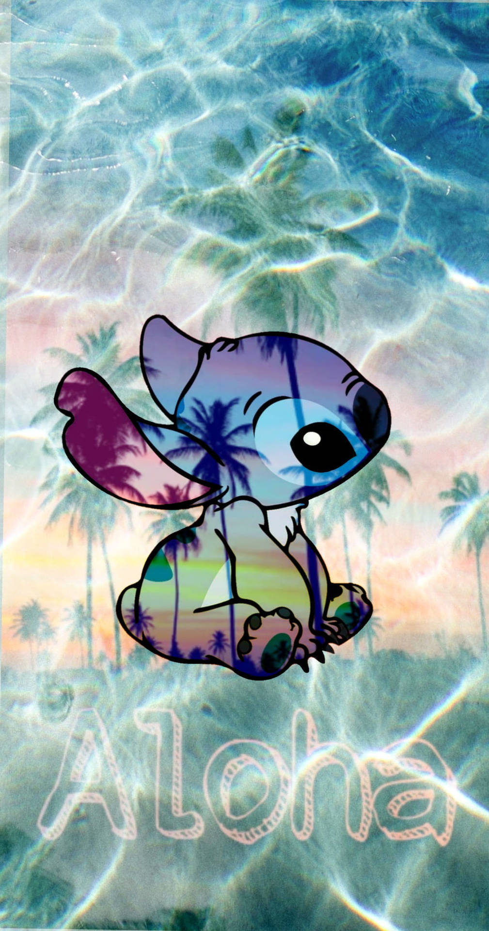 Download Cute Disney Stitch Beach Wallpaper | Wallpapers.com