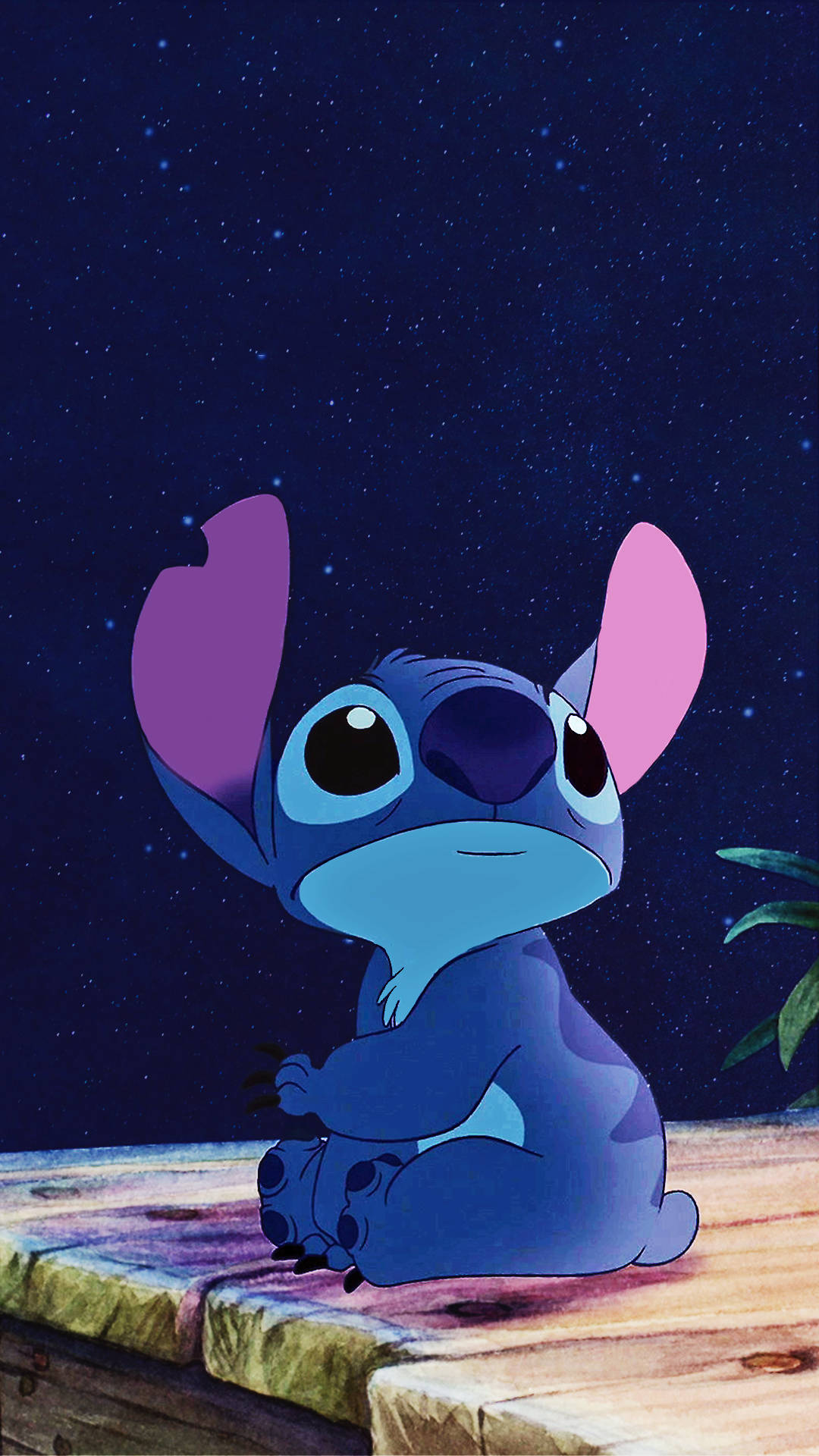 Cute Disney Stitch Starry Night Sky Wallpaper