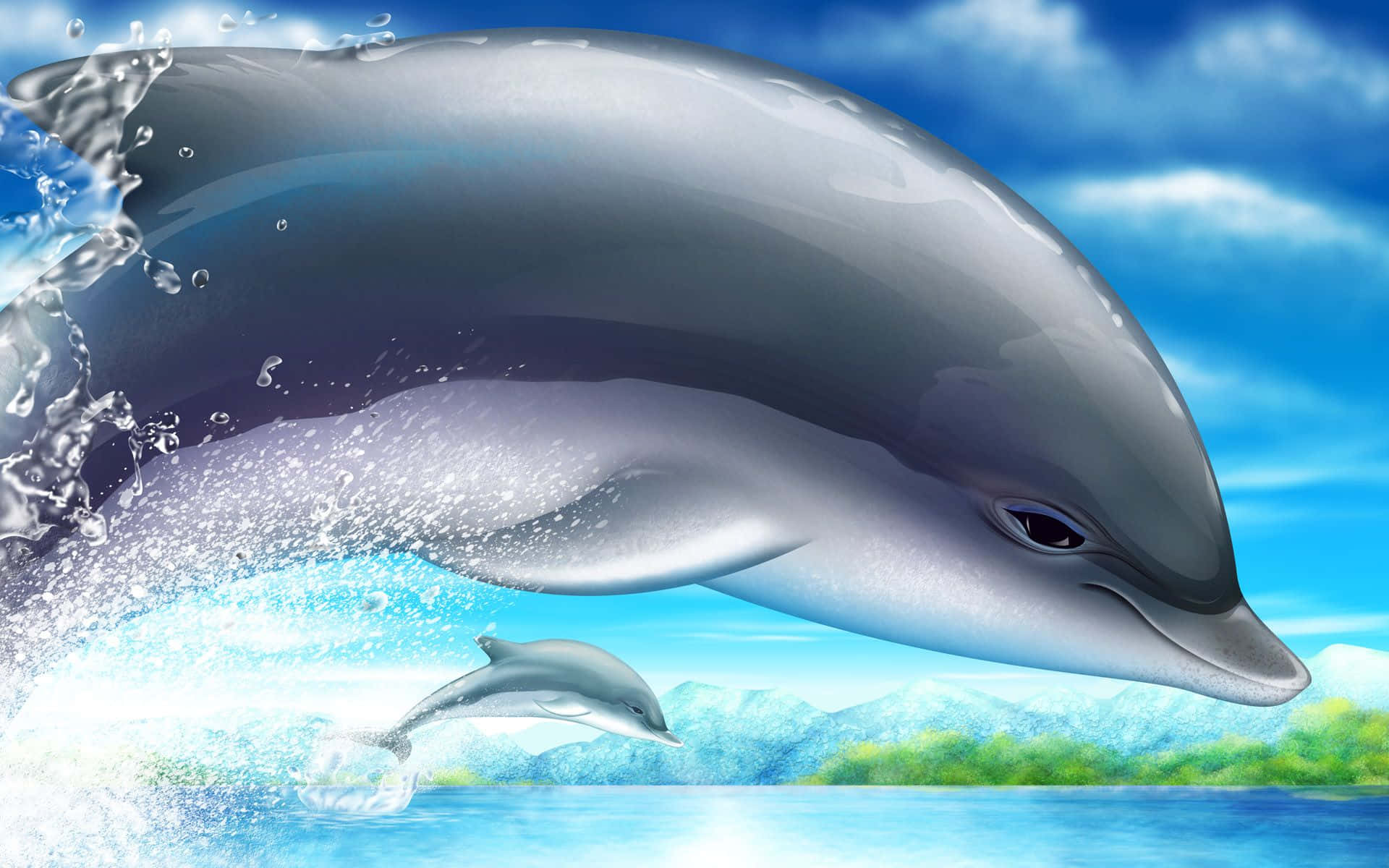 Niedlichesfanart-bild Eines Delphins