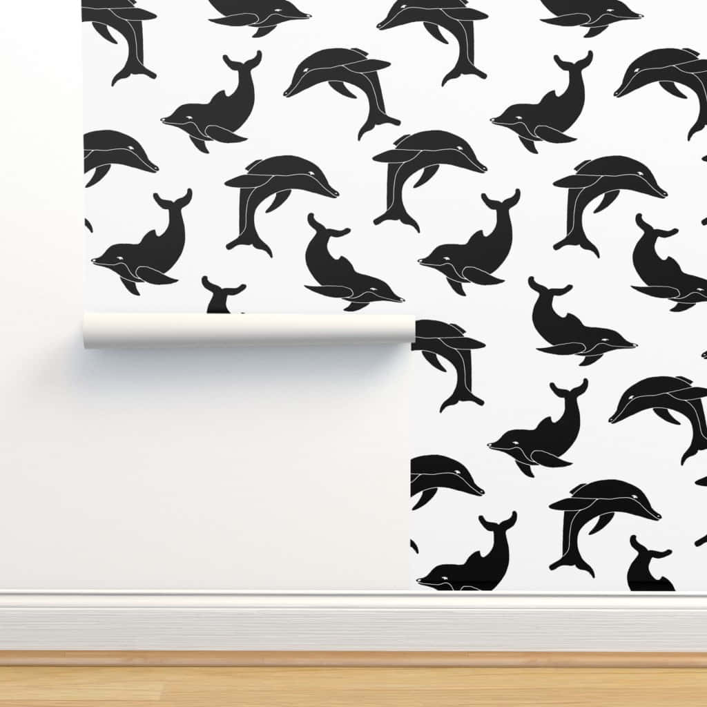 Cute Dolphin Wall Patterns Wallpaper