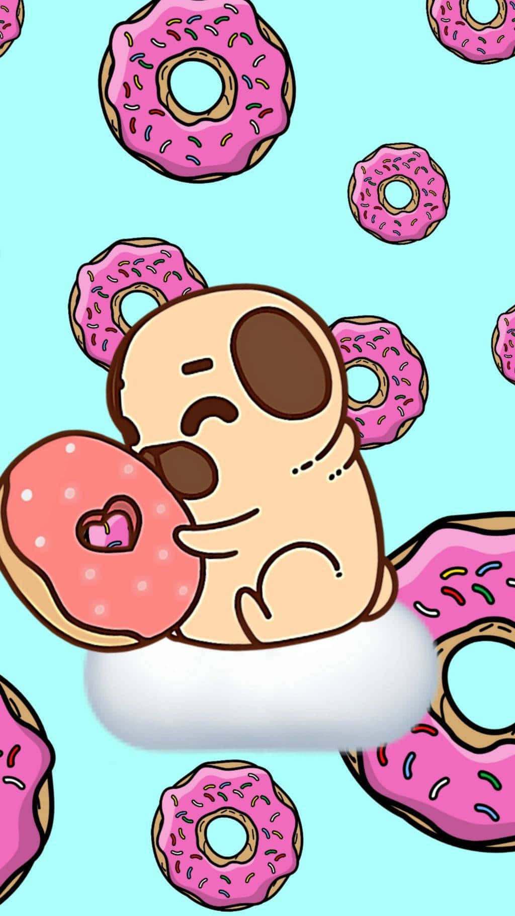Adorable Donut with a Smile Wallpaper
