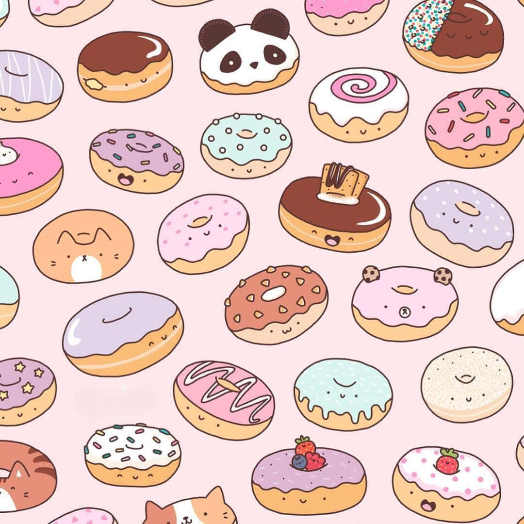 Delightfully Adorable Donut Wallpaper