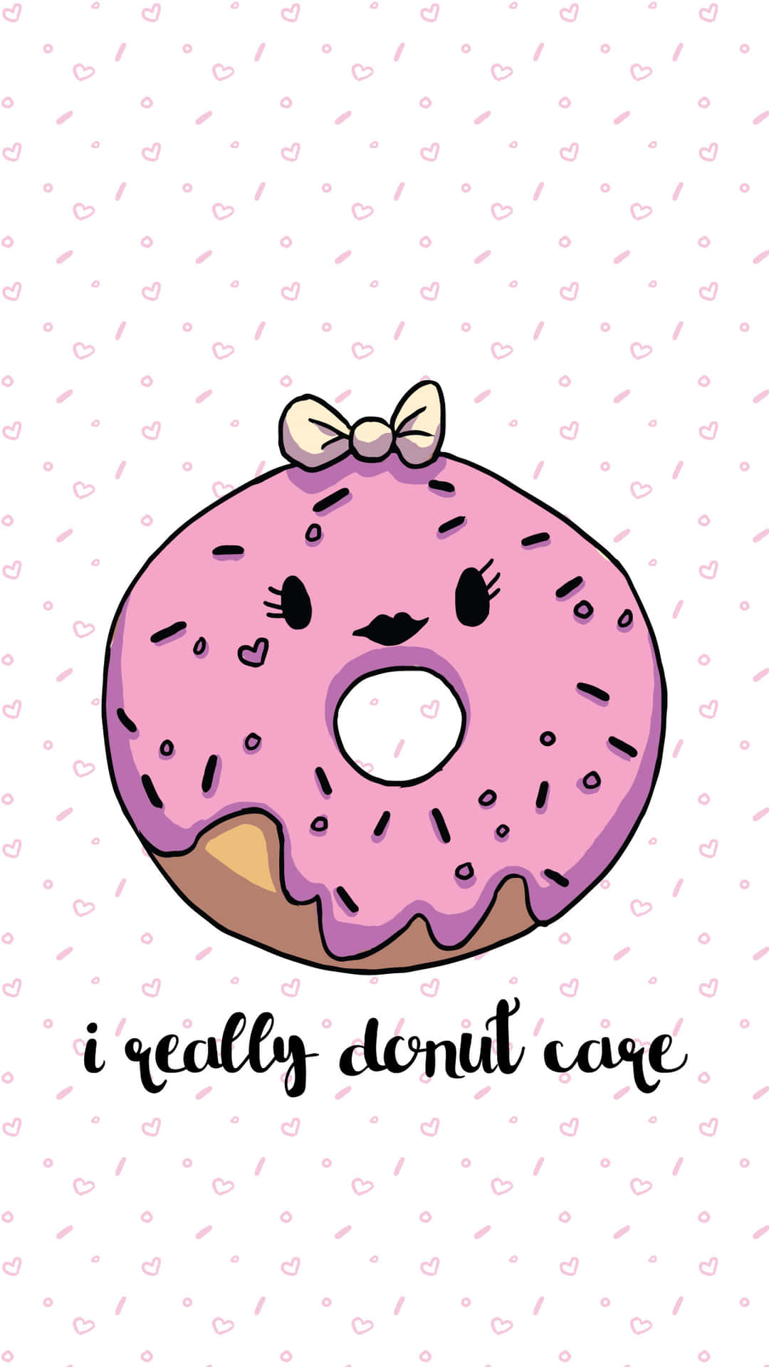 Schattige Glimlachende Donut Met Sprinkles Wallpaper Achtergrond