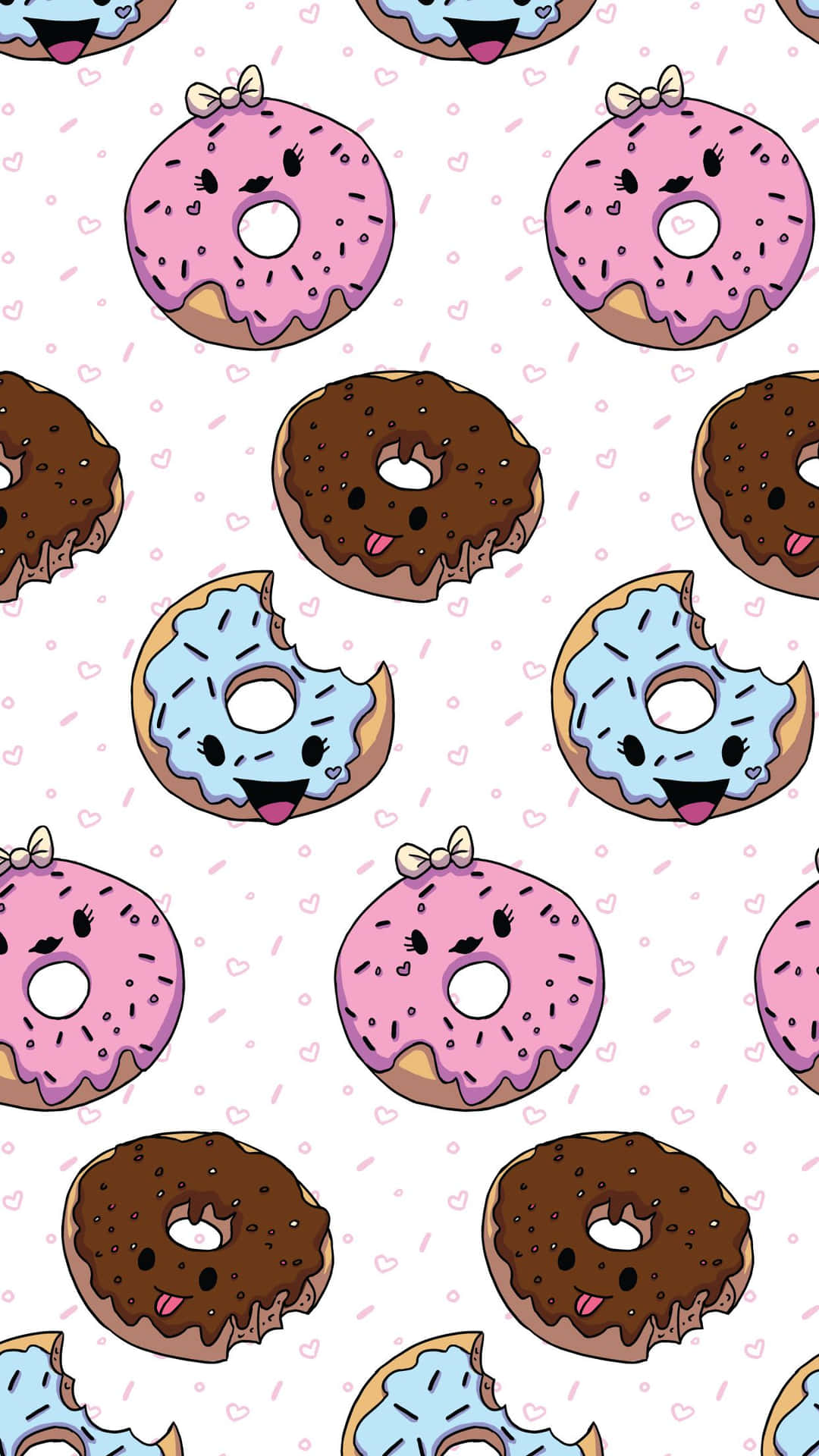 Sweet Delicious Treat: Cute Donut Wallpaper