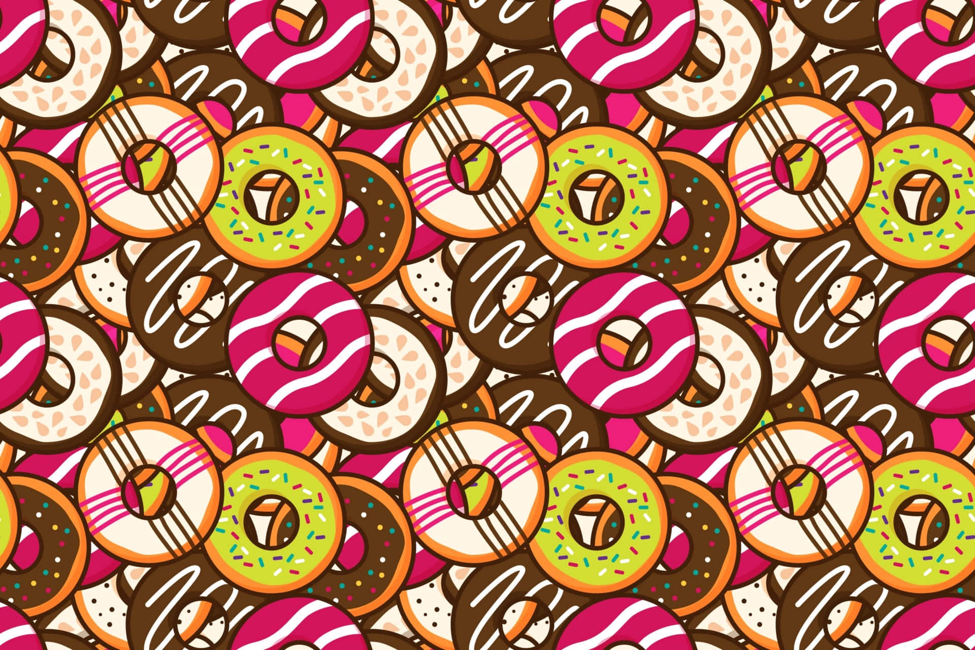 Deliciously Cute Donut with Sprinkles Wallpaper
