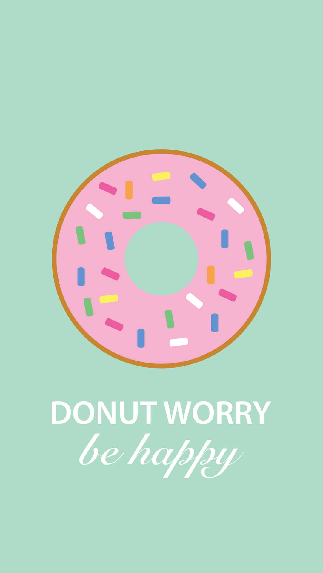 Adorable Smiling Donut with Colorful Sprinkles Wallpaper