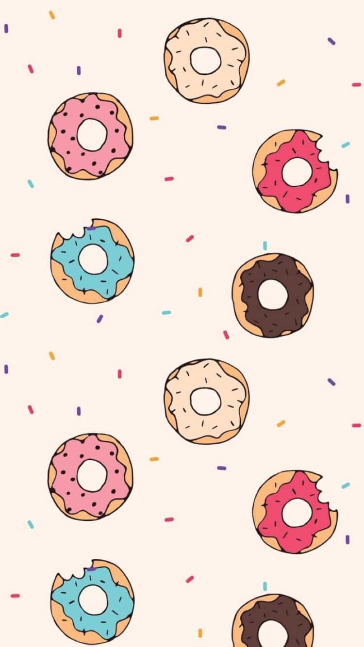 Fondode Pantalla De Donuts Bonitos Para Teléfonos. Fondo de pantalla