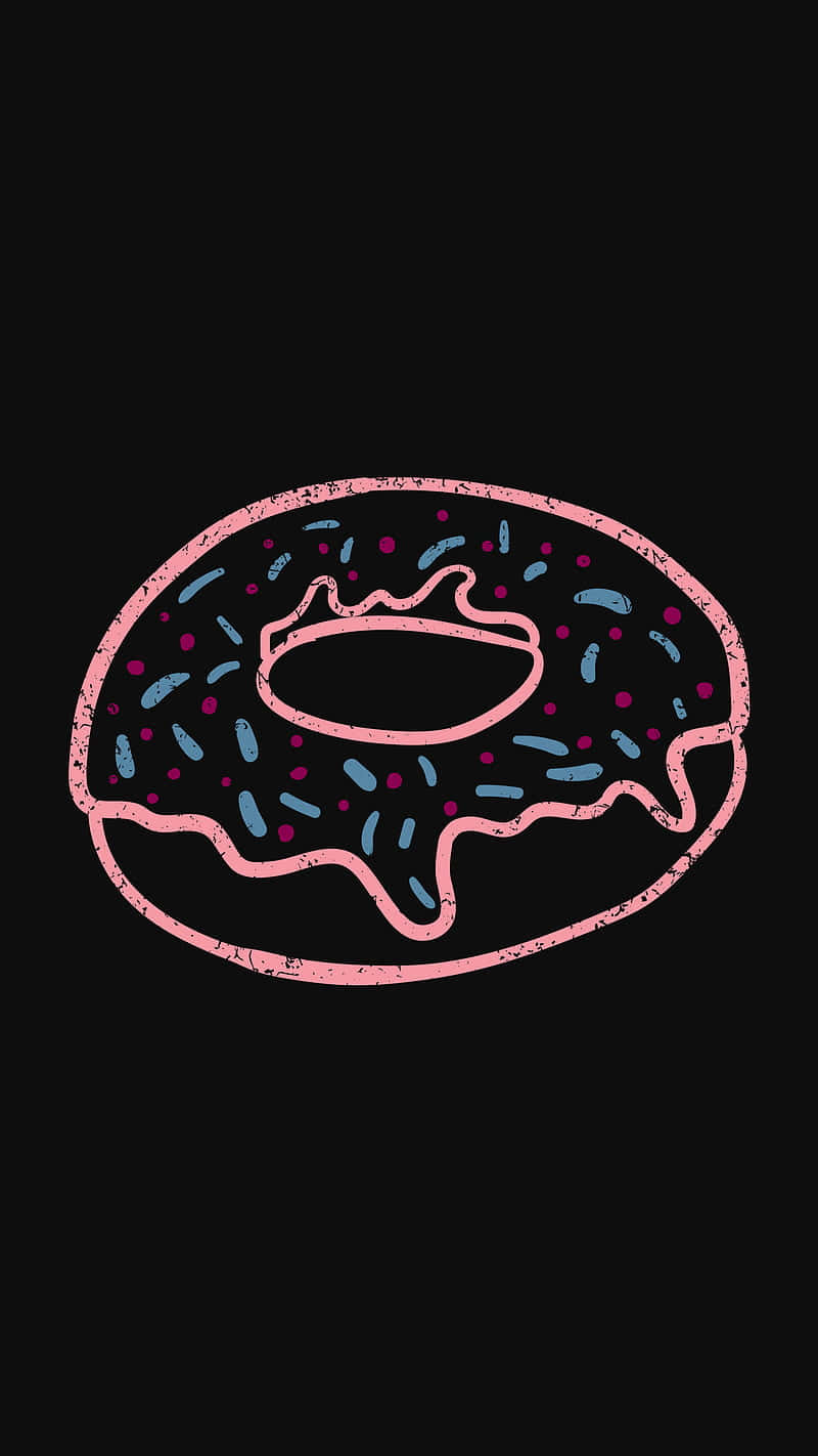 Cute Donut with Colorful Sprinkles and Happy Face Wallpaper