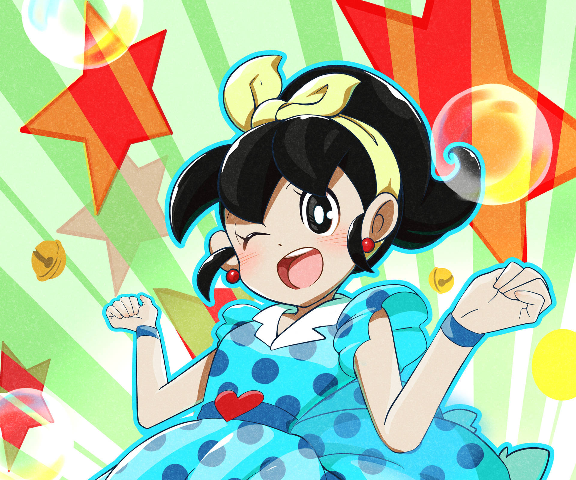 Cute Doraemon Shizuka Polka Dots Dress