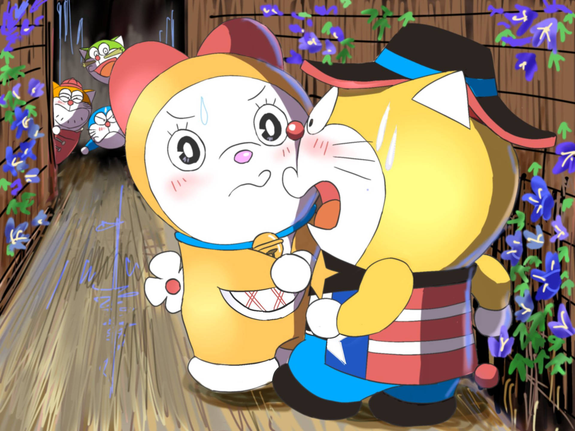 Cute Doraemon Spying