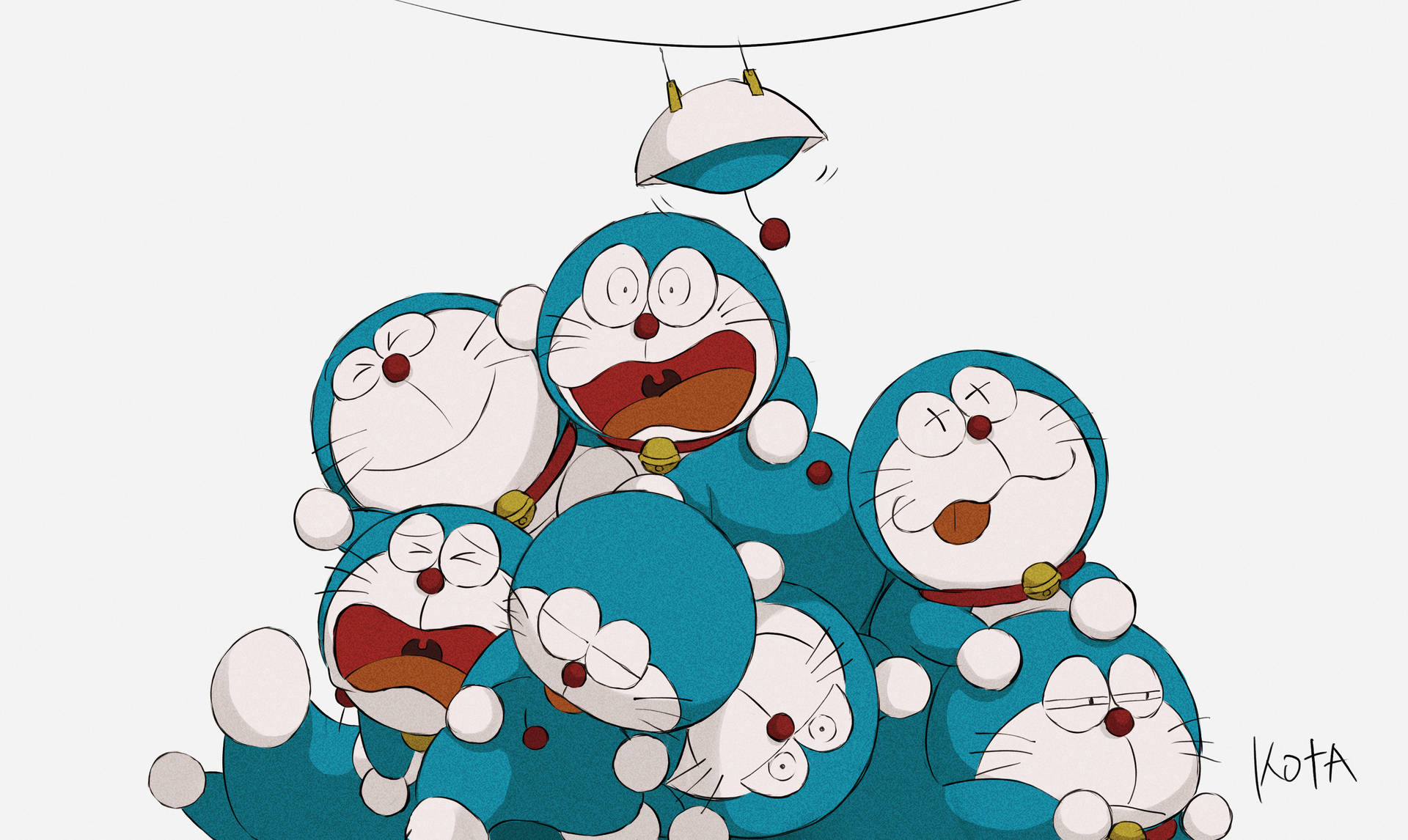 Cute Doraemon Stacked Together