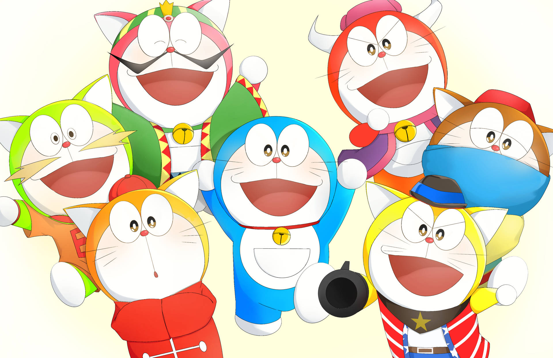 Cute Doraemon Wearing Cultural Clothes