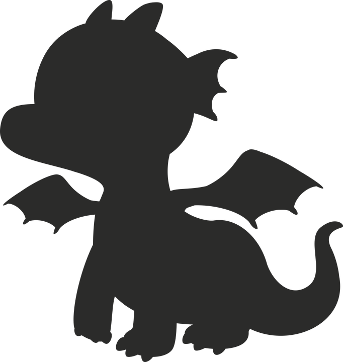 Cute Dragon Silhouette PNG