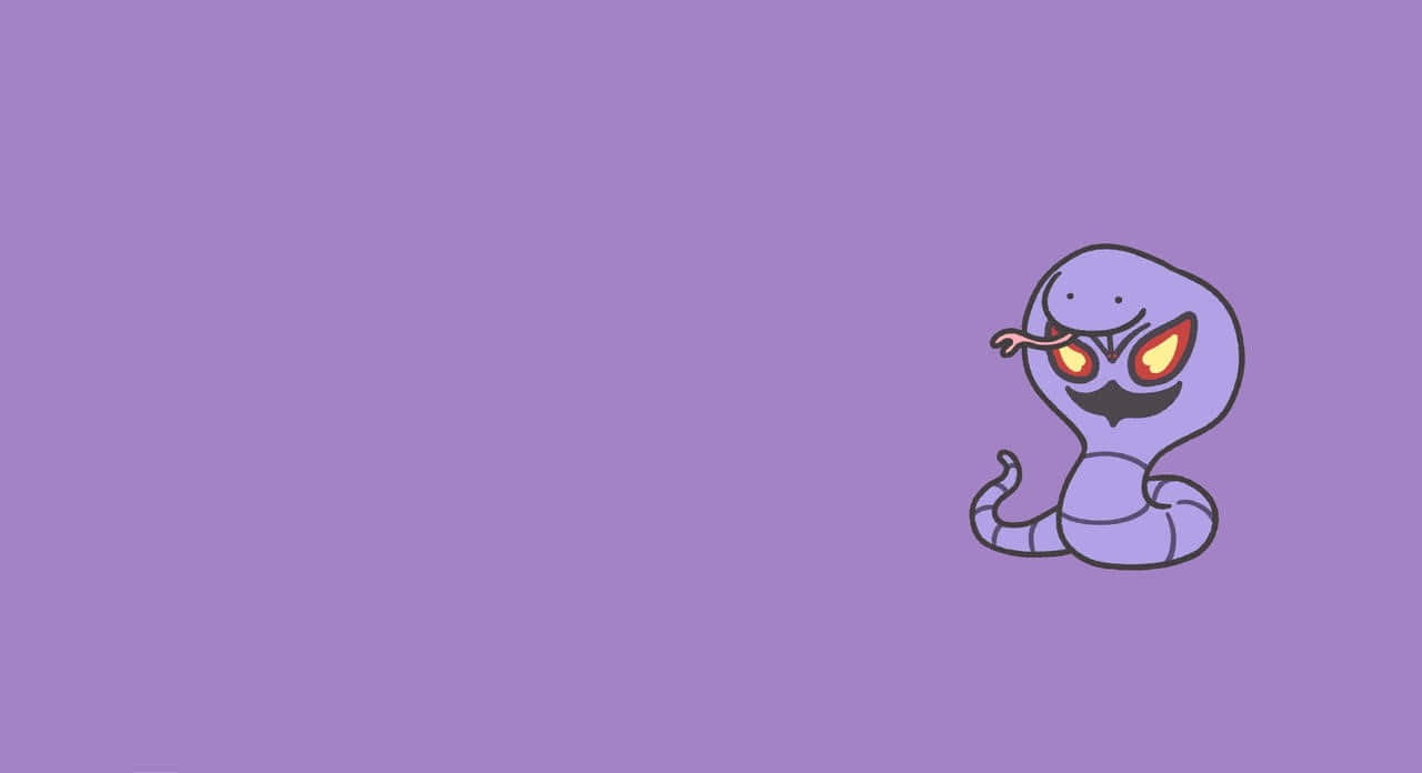 Cute Drawing Of Arbok On Purple Background Wallpaper