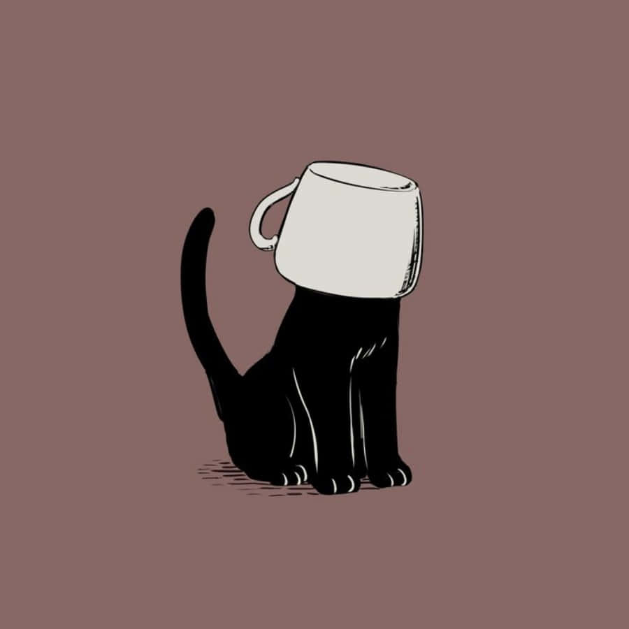 Cute Cat Cup Drawing Picture
