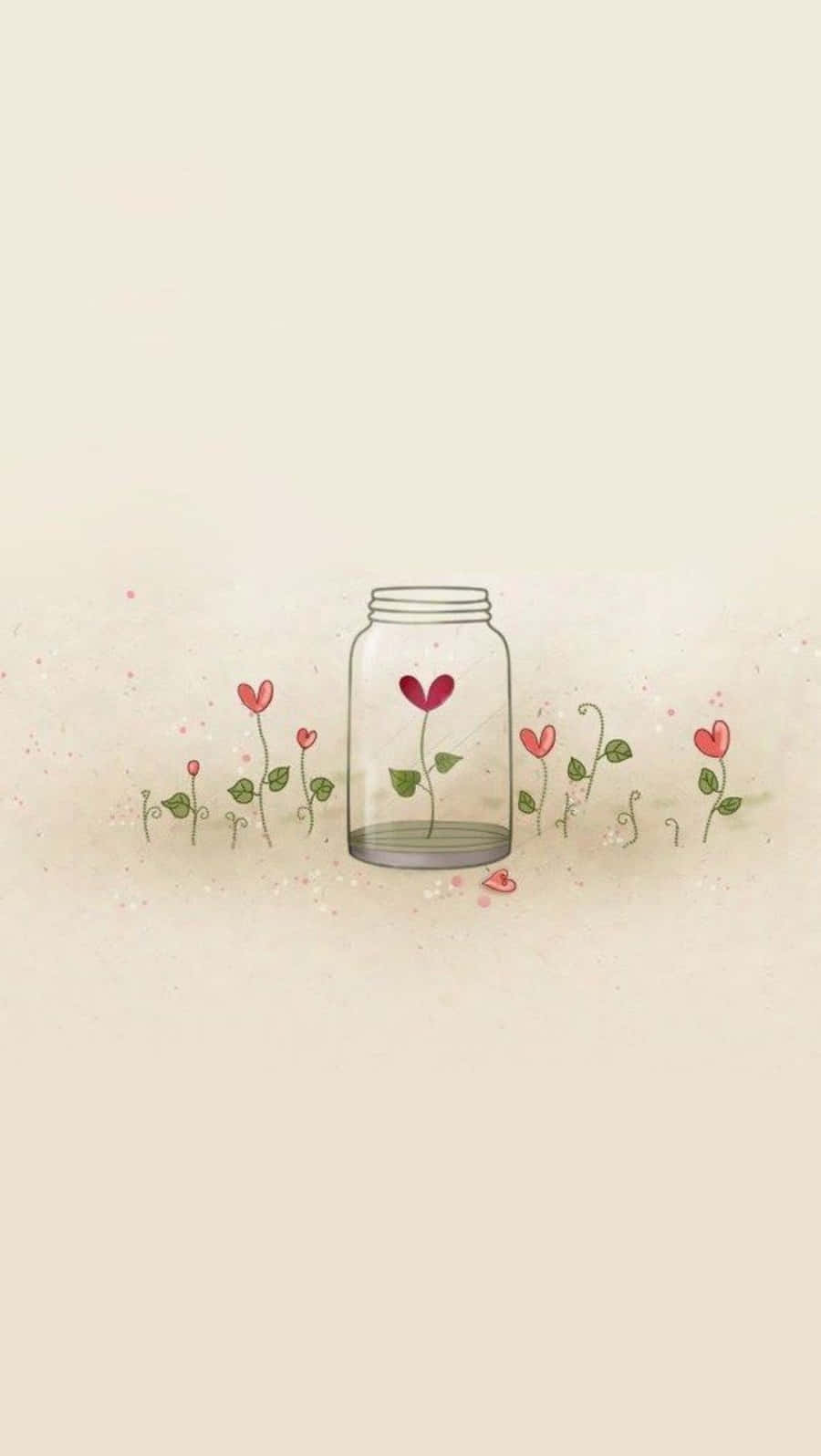 Cute Heart Jar Drawing Picture