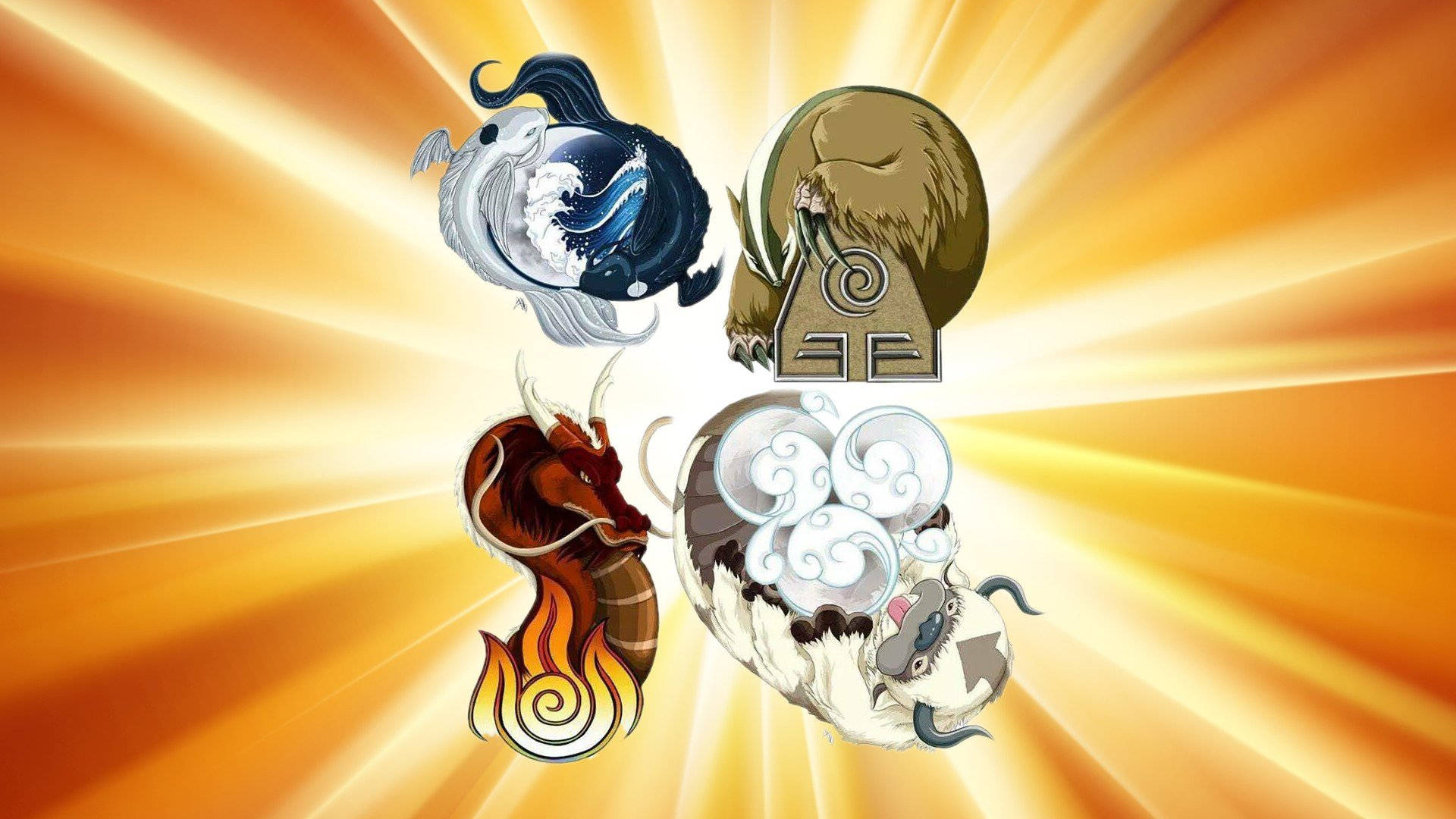 Cute Earth Element Animal Symbols Wallpaper