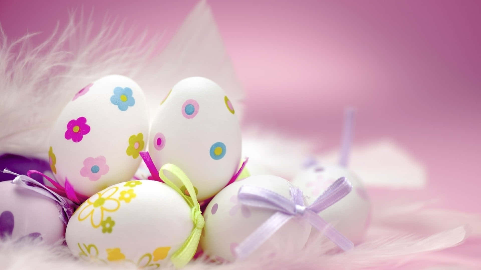 Adorable Easter Bunny with Colorful Eggs in a Magical Garden
