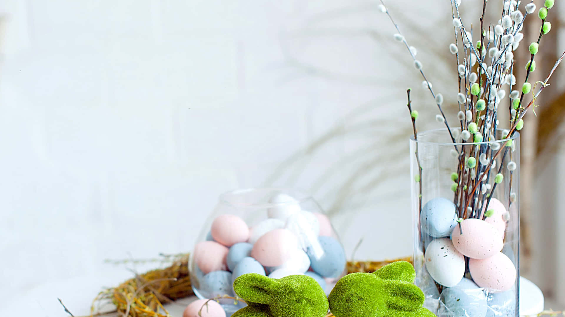 Adorable Easter Bunnies on a Pastel Background