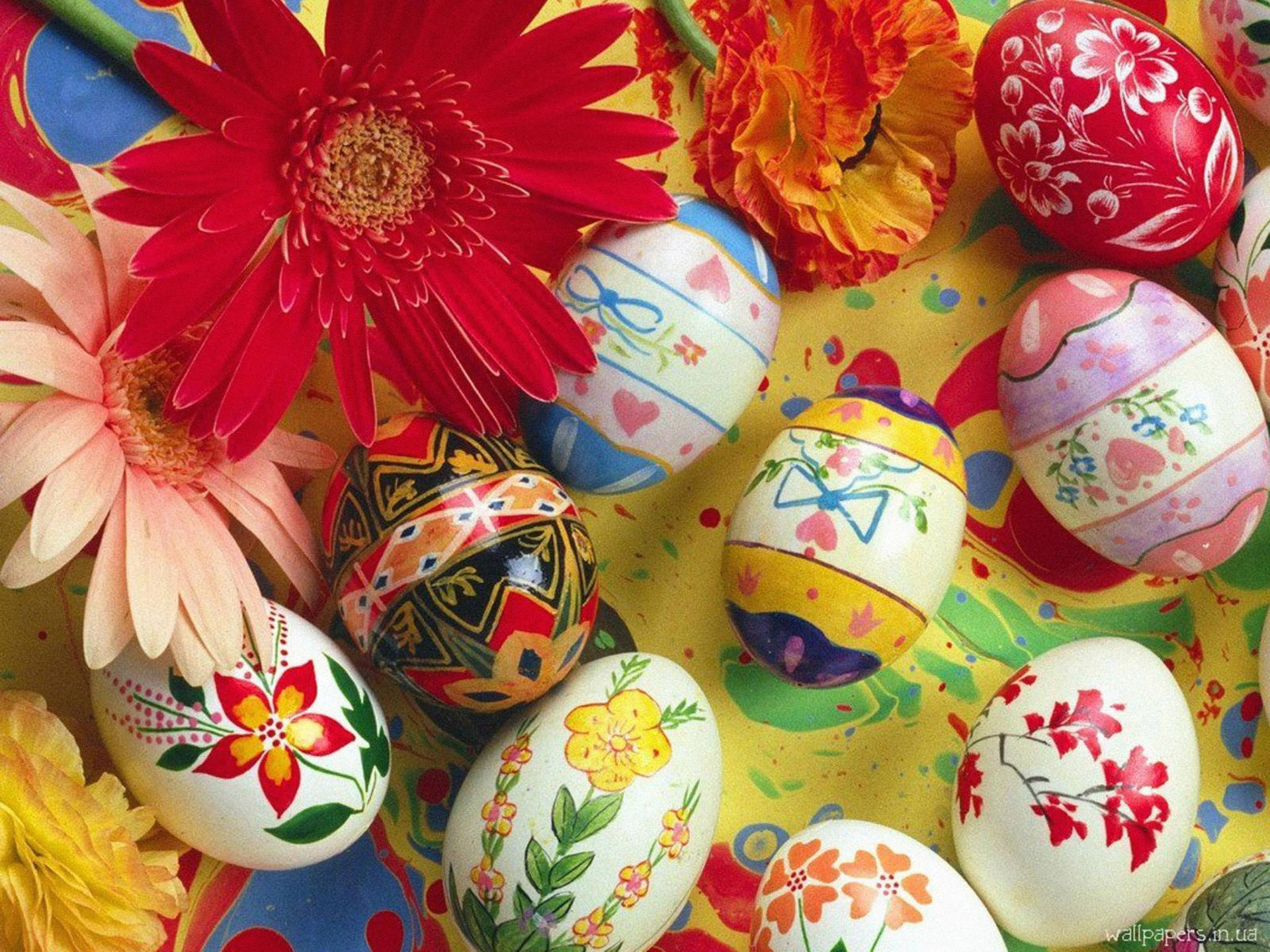 Cute Easter Flower Egg Wallpaper