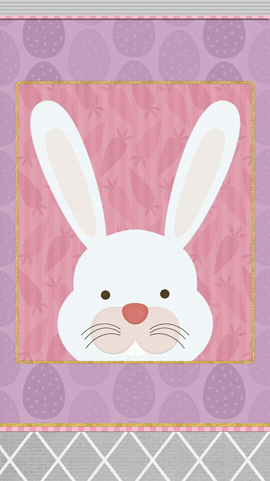 Cute Easter Iphone With A Bunny Peeking Wallpaper