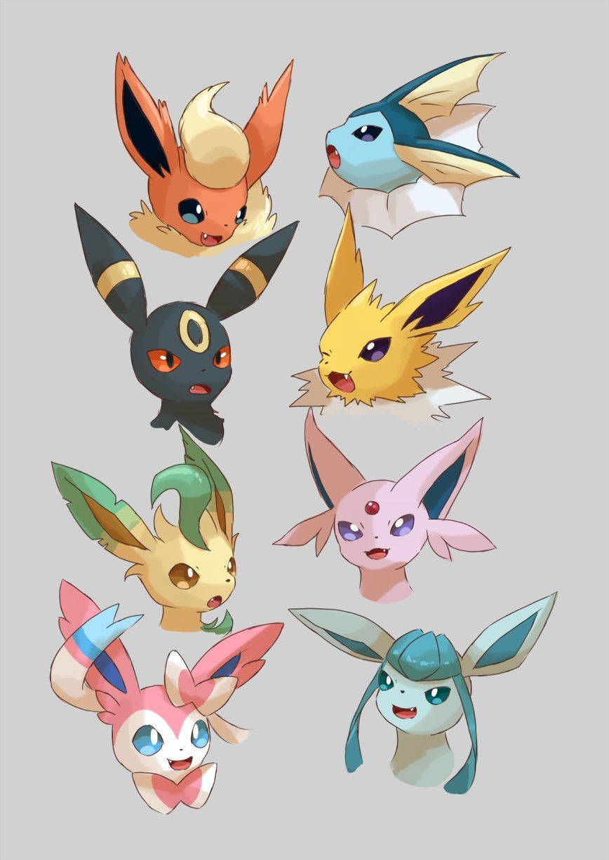 "all The Cute Eeveelutions In One Place!" Wallpaper