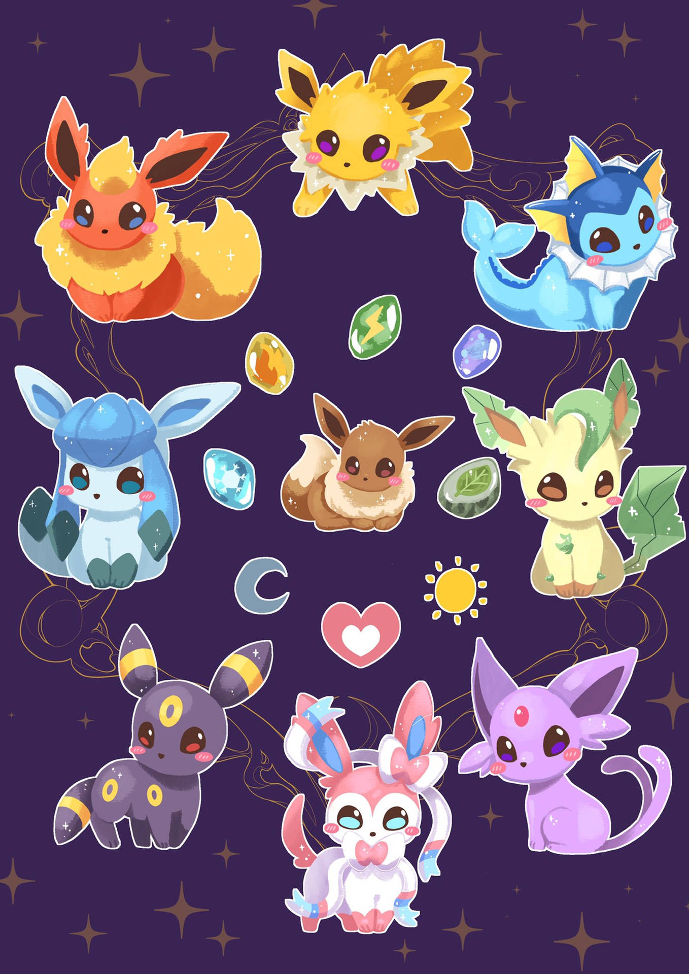 Eevee evolution  Pokemon eeveelutions, Cute pokemon wallpaper
