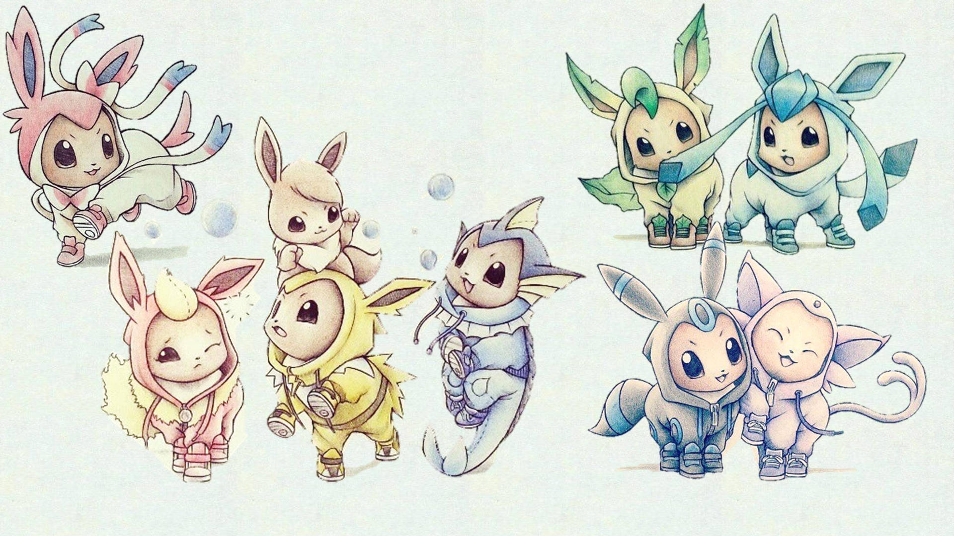 Join The Eeveelution Gang With The Cutest Of Pokemon! Wallpaper