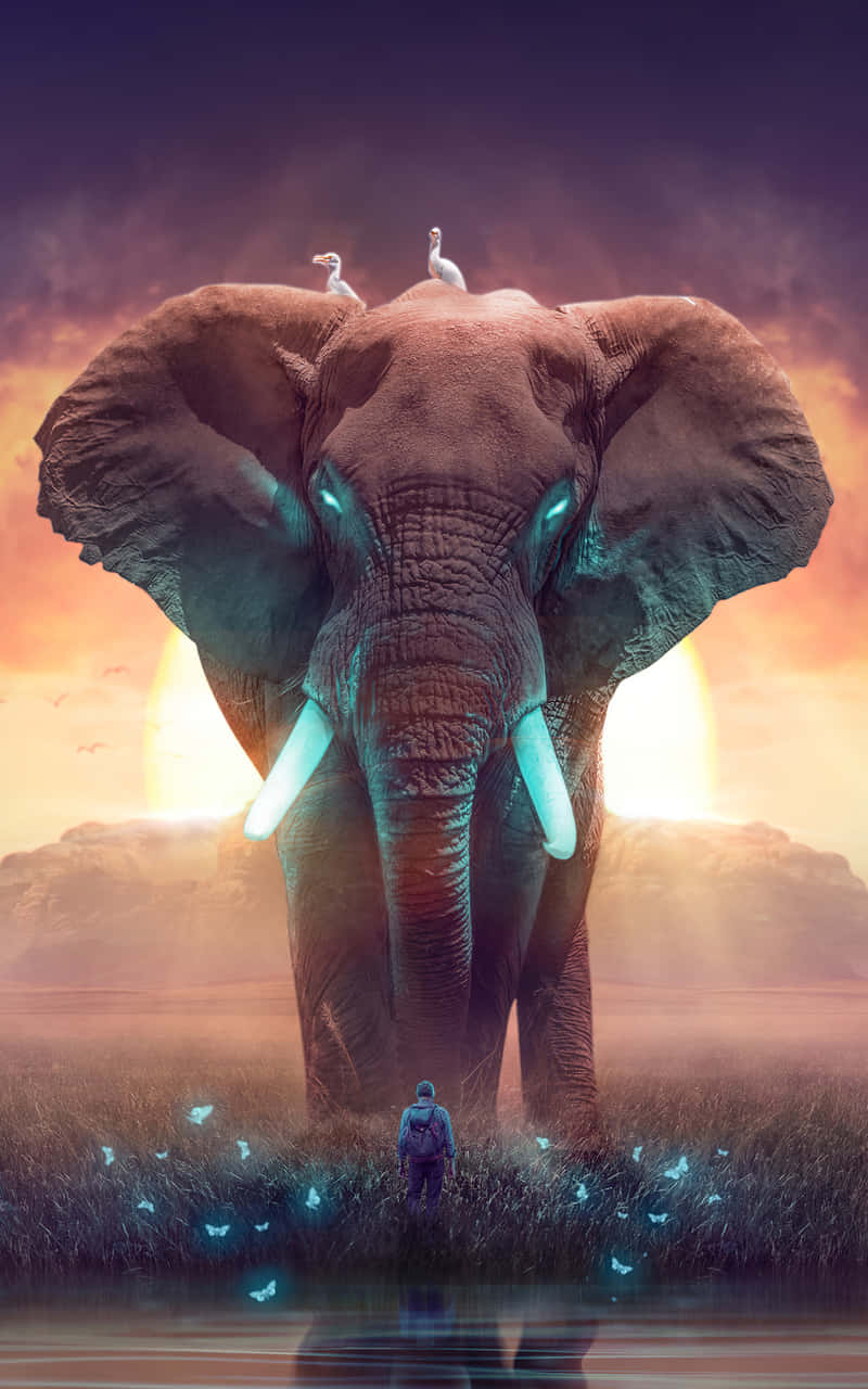 Cute Elephant Dream Fantasy World Digital Art Wallpaper